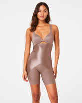 SPANXshape™ Satin-X™ High-Waisted Mid-Thigh Short | Cafe Au Lait