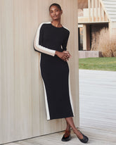 SPANX AirEssentials® Colorblock Maxi Dress | Very Black Stripe