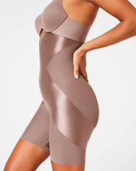 SPANXshape™ Satin-X™ High-Waisted Mid-Thigh Short | Cafe Au Lait