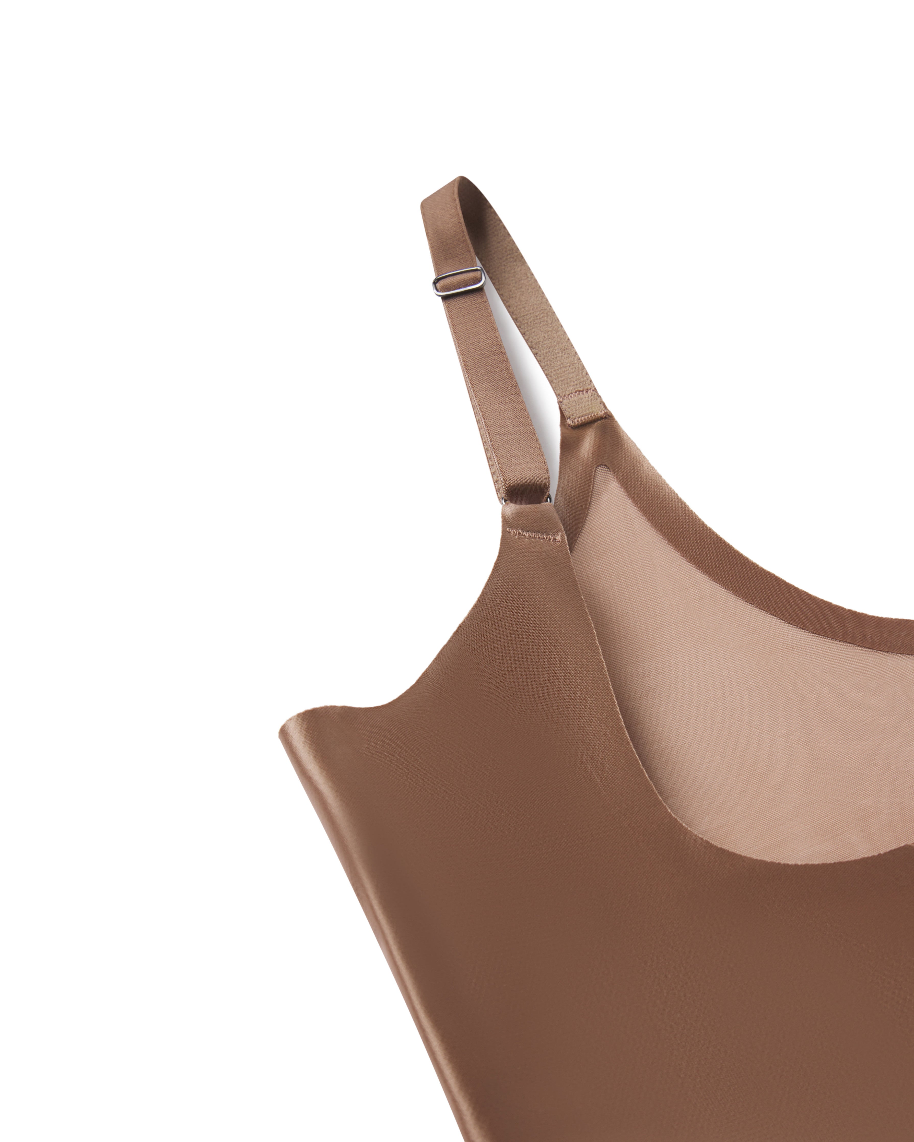 SPANXshape™ Satin-X™ Open-Bust Mid-Thigh Bodysuit | Cafe Au Lait