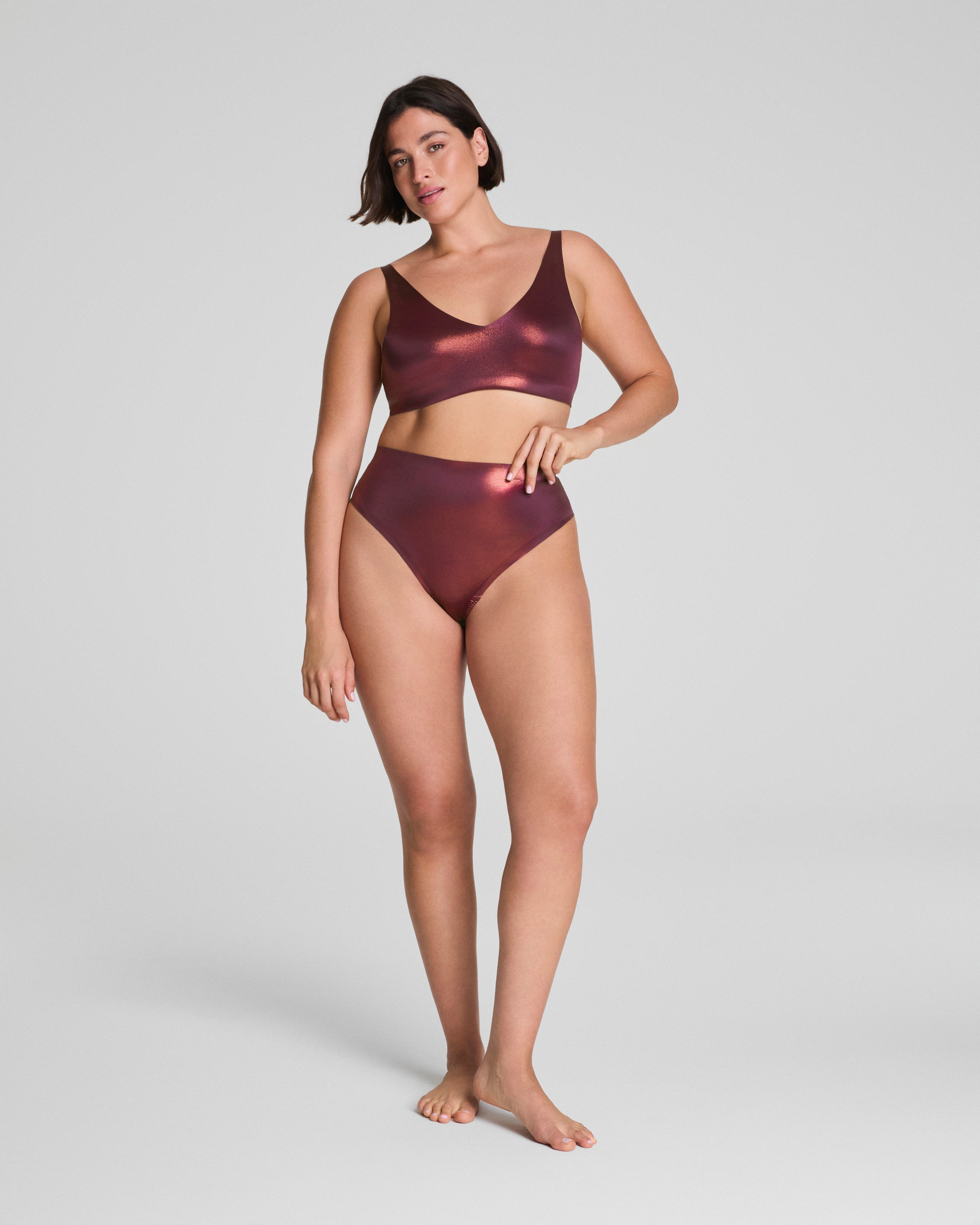 SPANXshape™ LuxeShine Thong | Plum Berry Shimmer