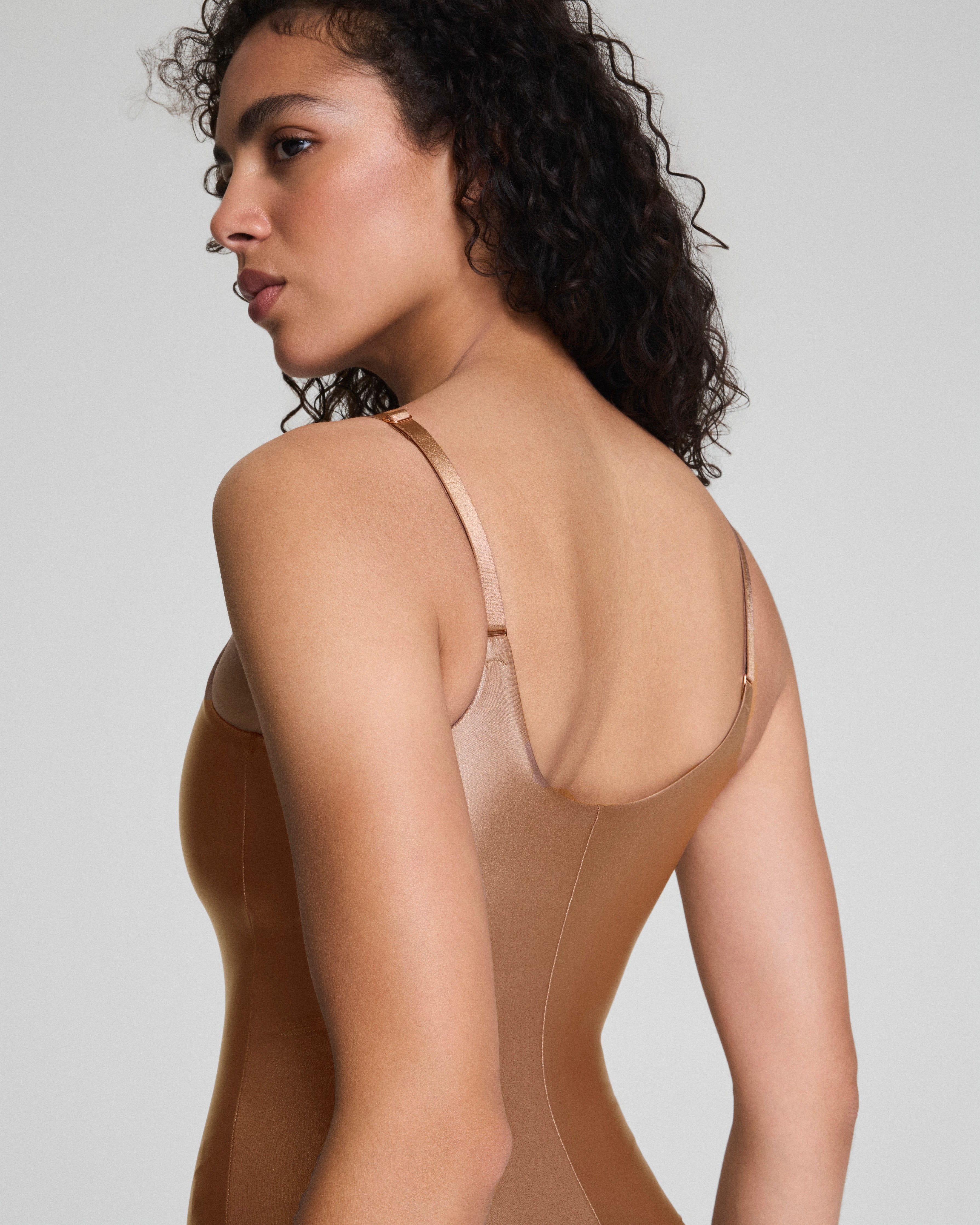 SPANXshape™ LuxeShine Cami Thong Bodysuit | Cafe Au Lait Shimmer