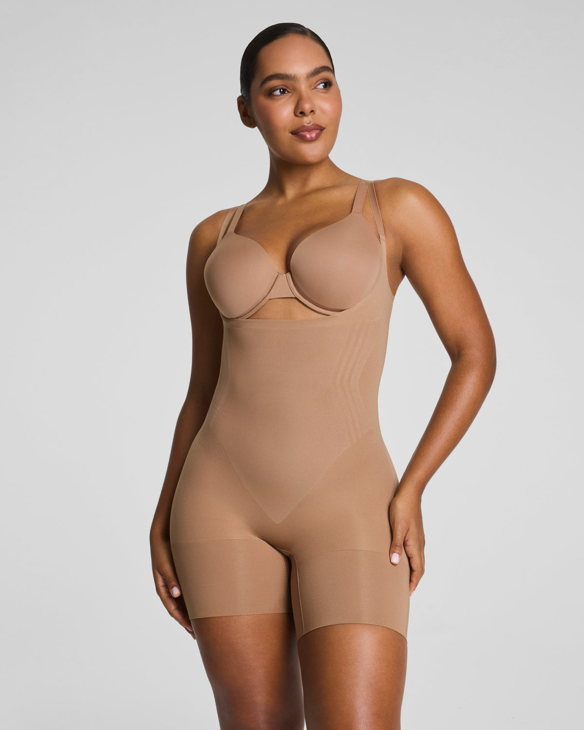 SPANXsculpt™ GoFigure Open-Bust Mid-Thigh Bodysuit | Cinnamon