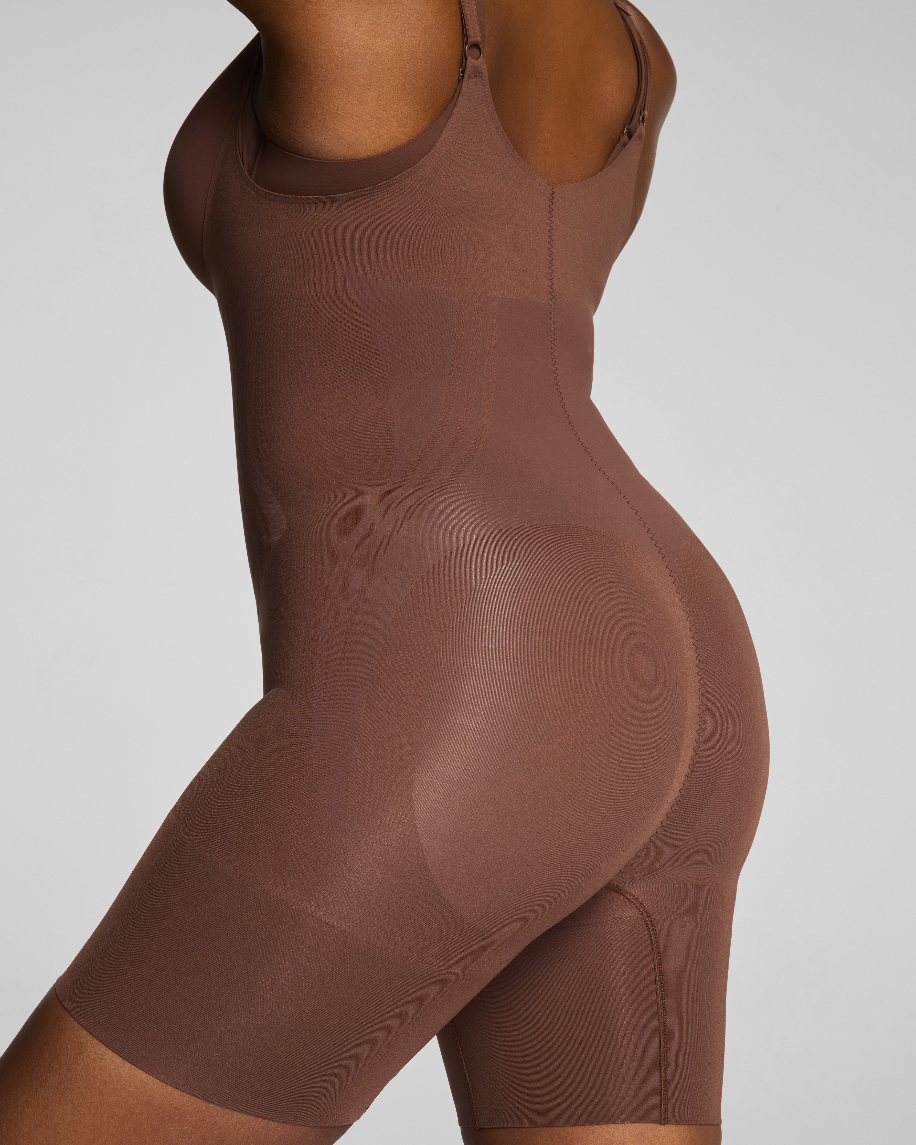 SPANXsculpt™ GoFigure Open-Bust Mid-Thigh Bodysuit | Ganache