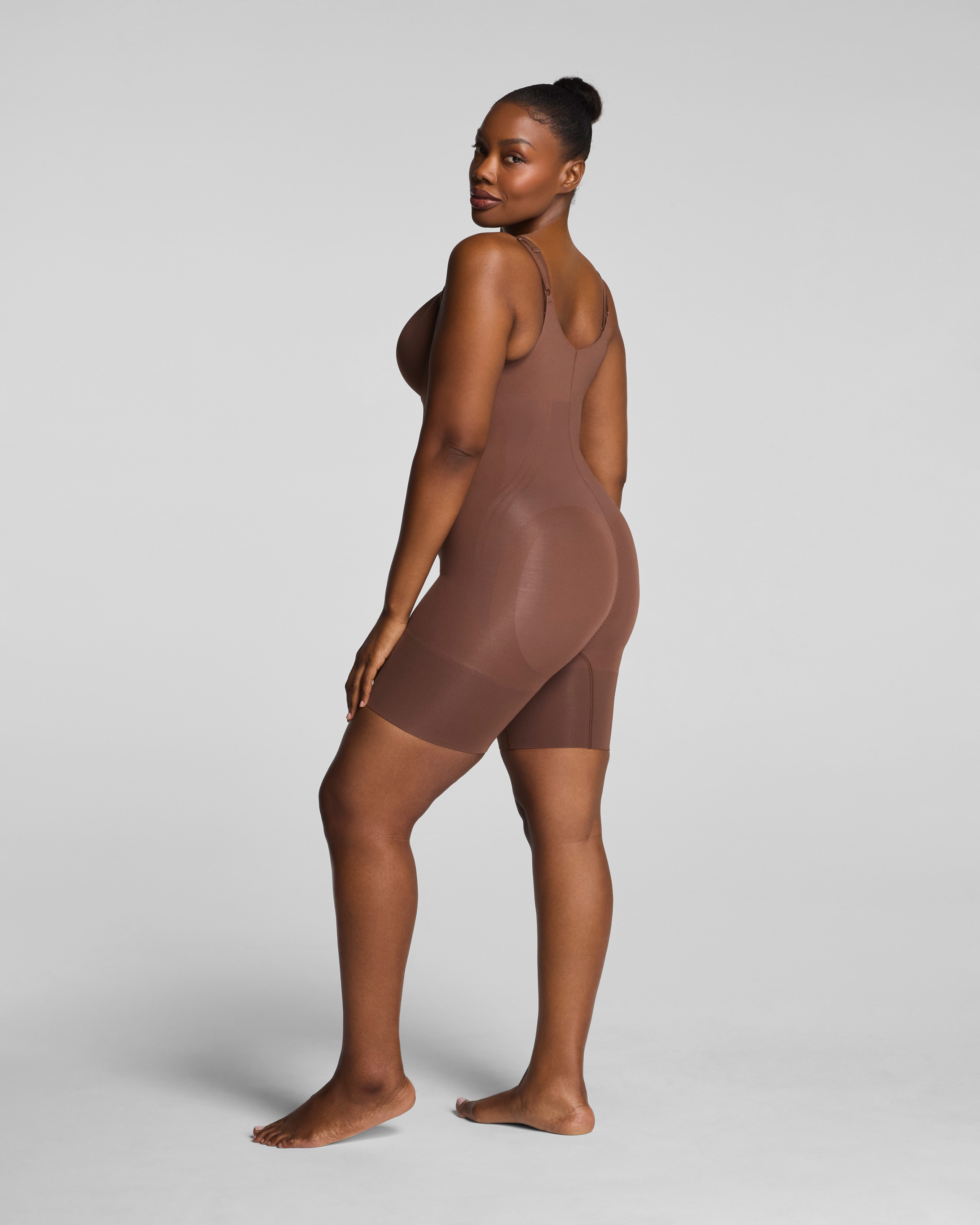 SPANXsculpt™ GoFigure Open-Bust Mid-Thigh Bodysuit | Ganache