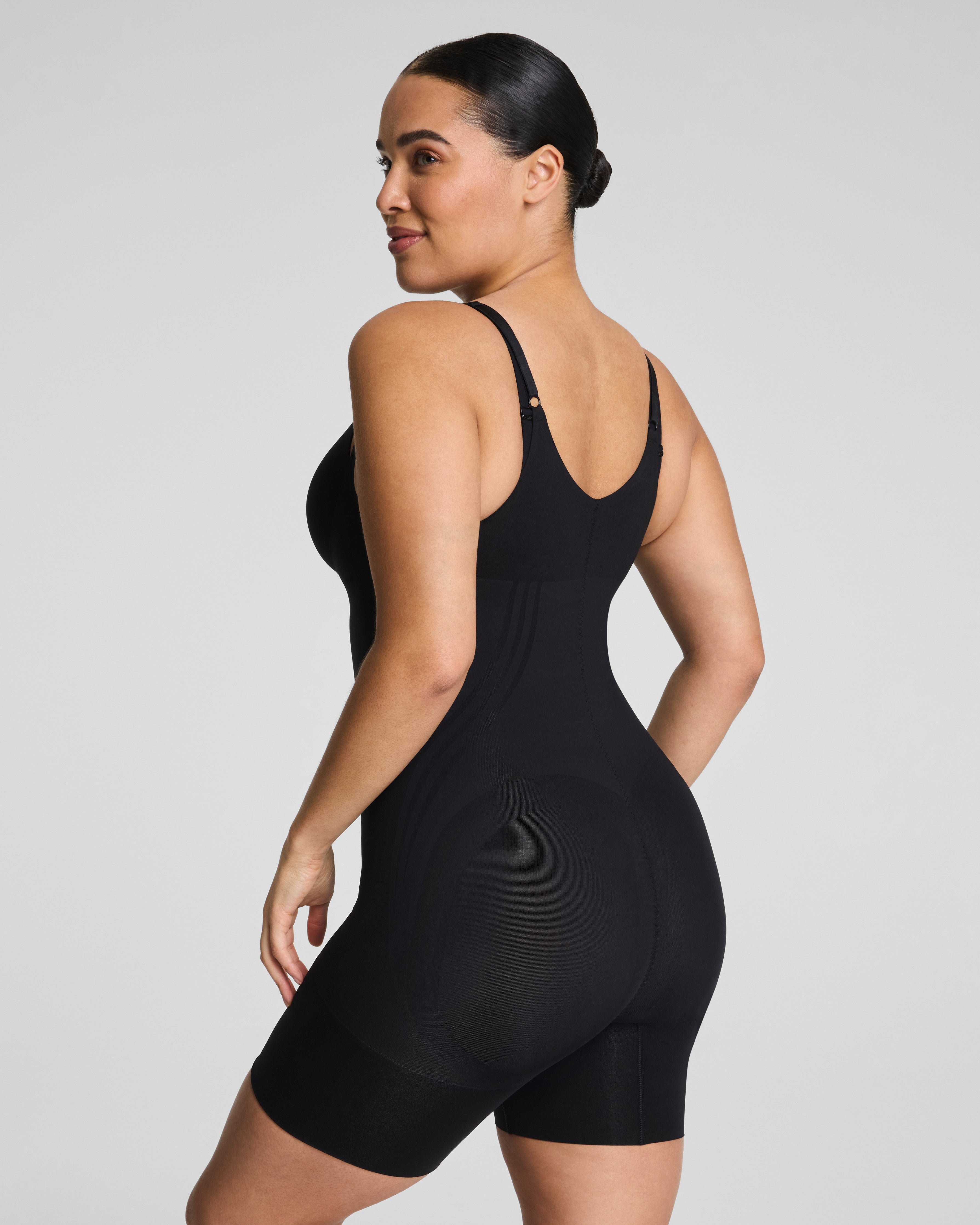 SPANXsculpt™ GoFigure Open-Bust Mid-Thigh Bodysuit | Very Black