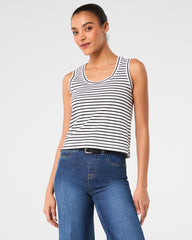 SPANX® Cotton Crewneck Tank Stripe