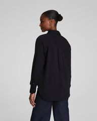 SPANX® Poplin Oversized Button-Up Shirt | Classic Black