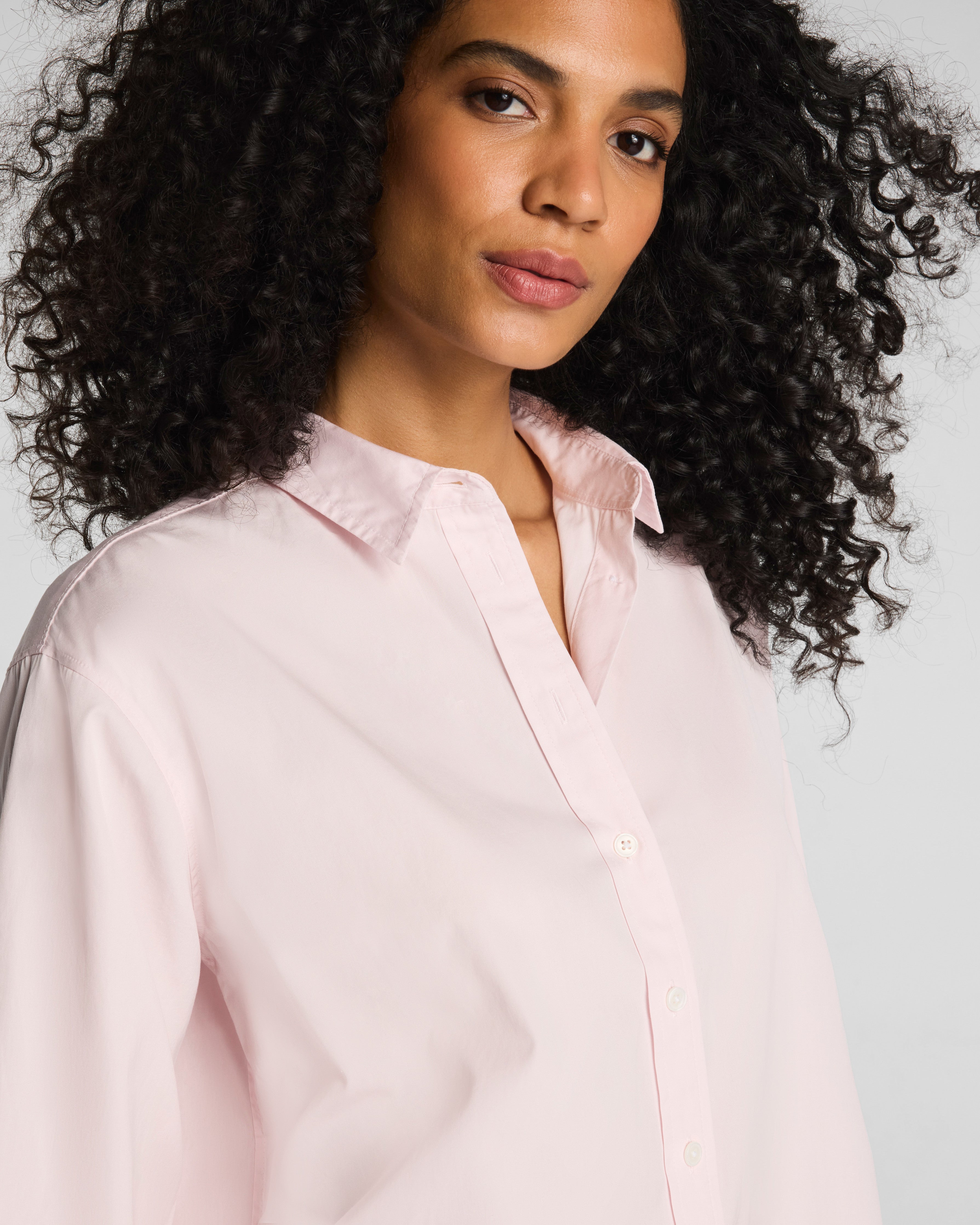 SPANX® Poplin Oversized Button-Up Shirt | Powder Blush