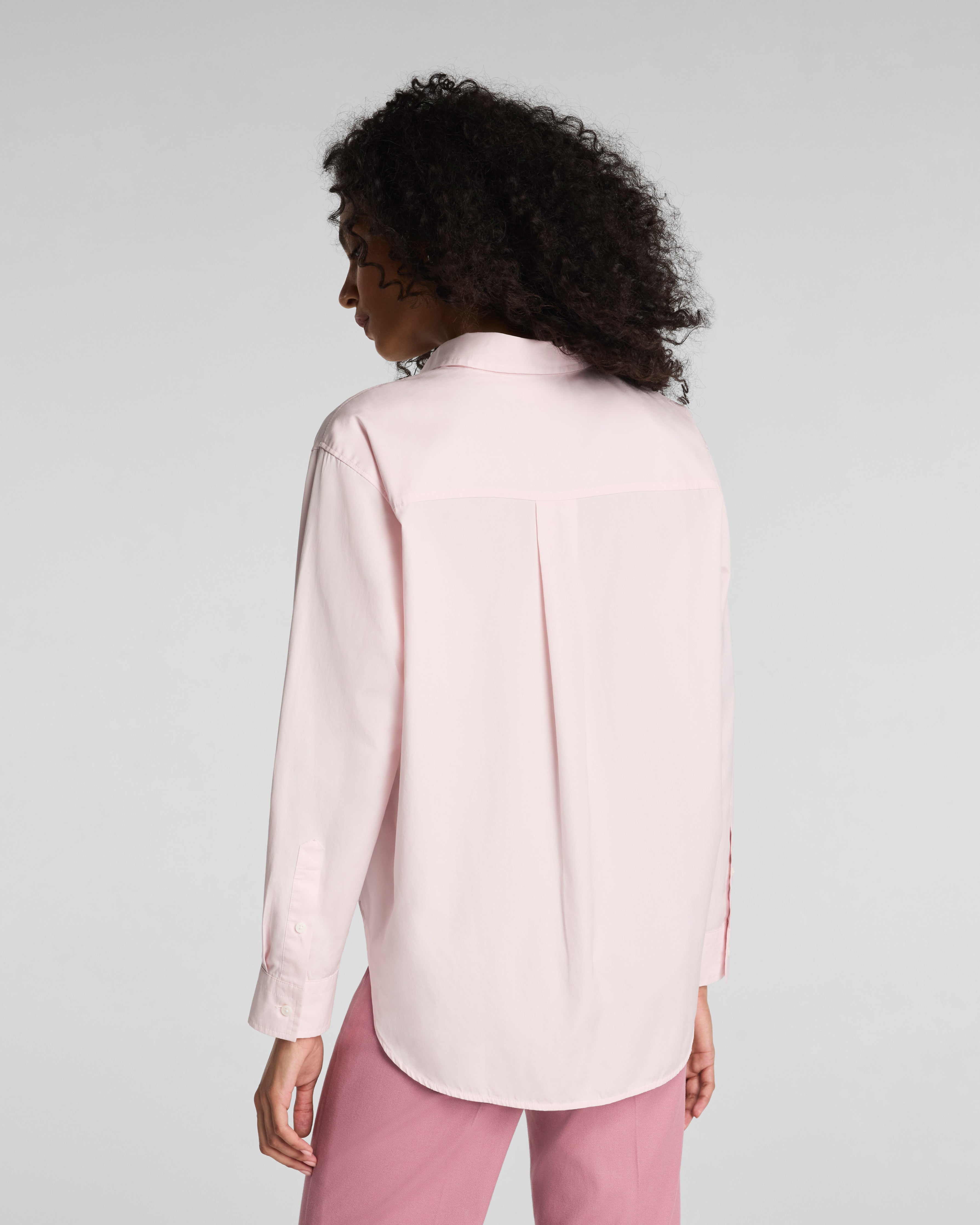 SPANX® Poplin Oversized Button-Up Shirt | Powder Blush