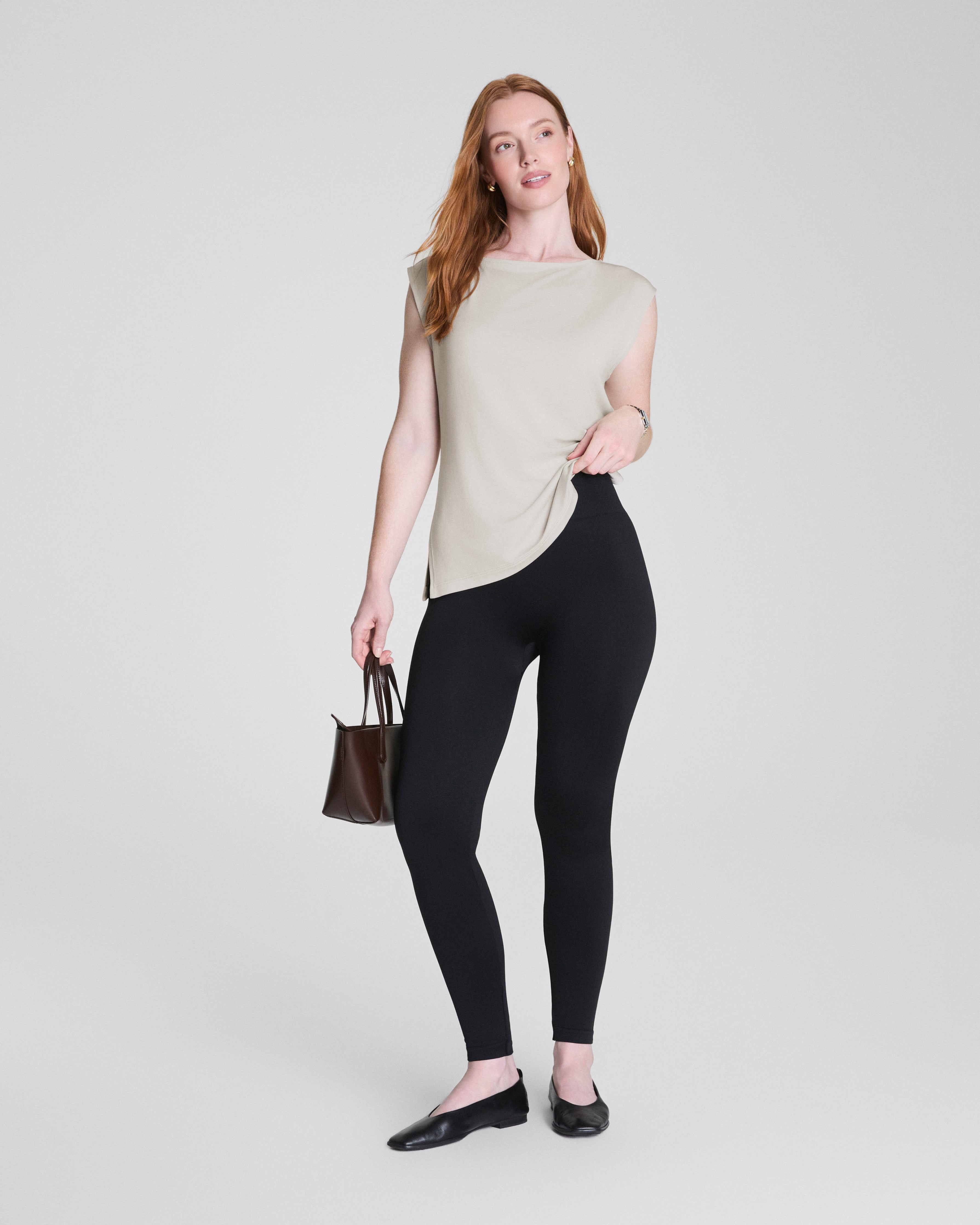 SPANXshape™ Ribbed Knit Legging | Classic Black