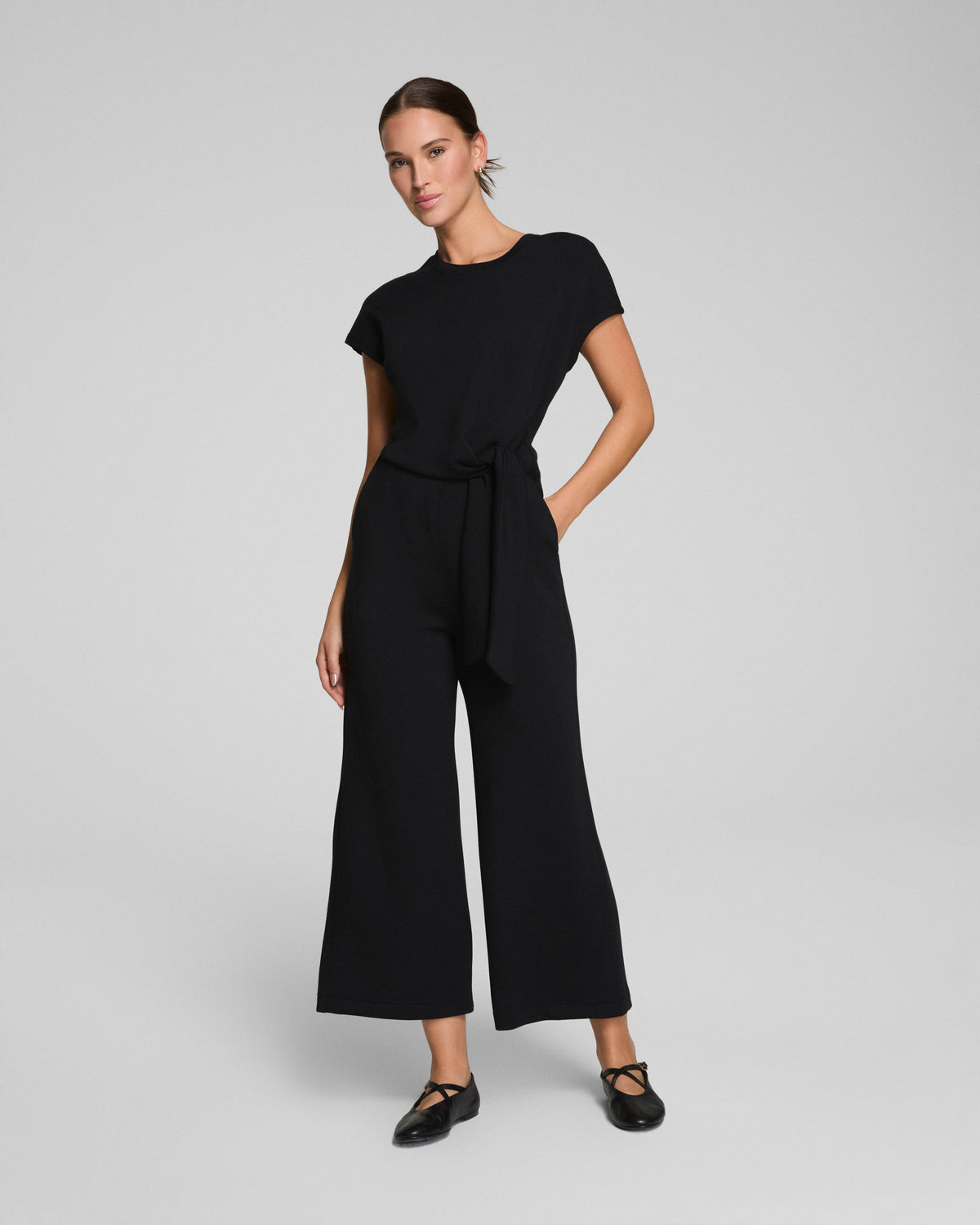 SPANX® AirEssentials Tie Waist Jumpsuit | Very Black