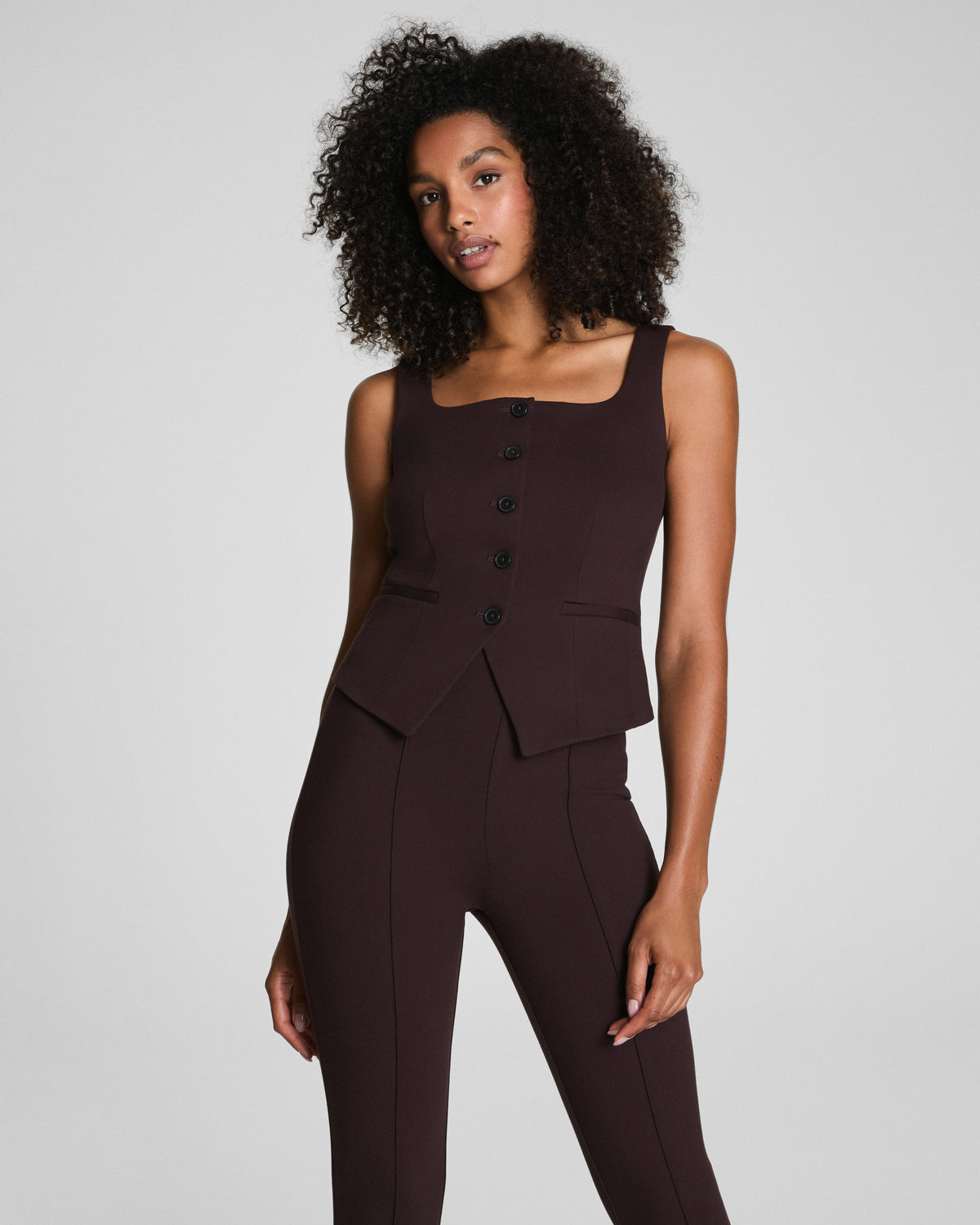 SPANX® Ponte Tailored Vest | Truffle Brown
