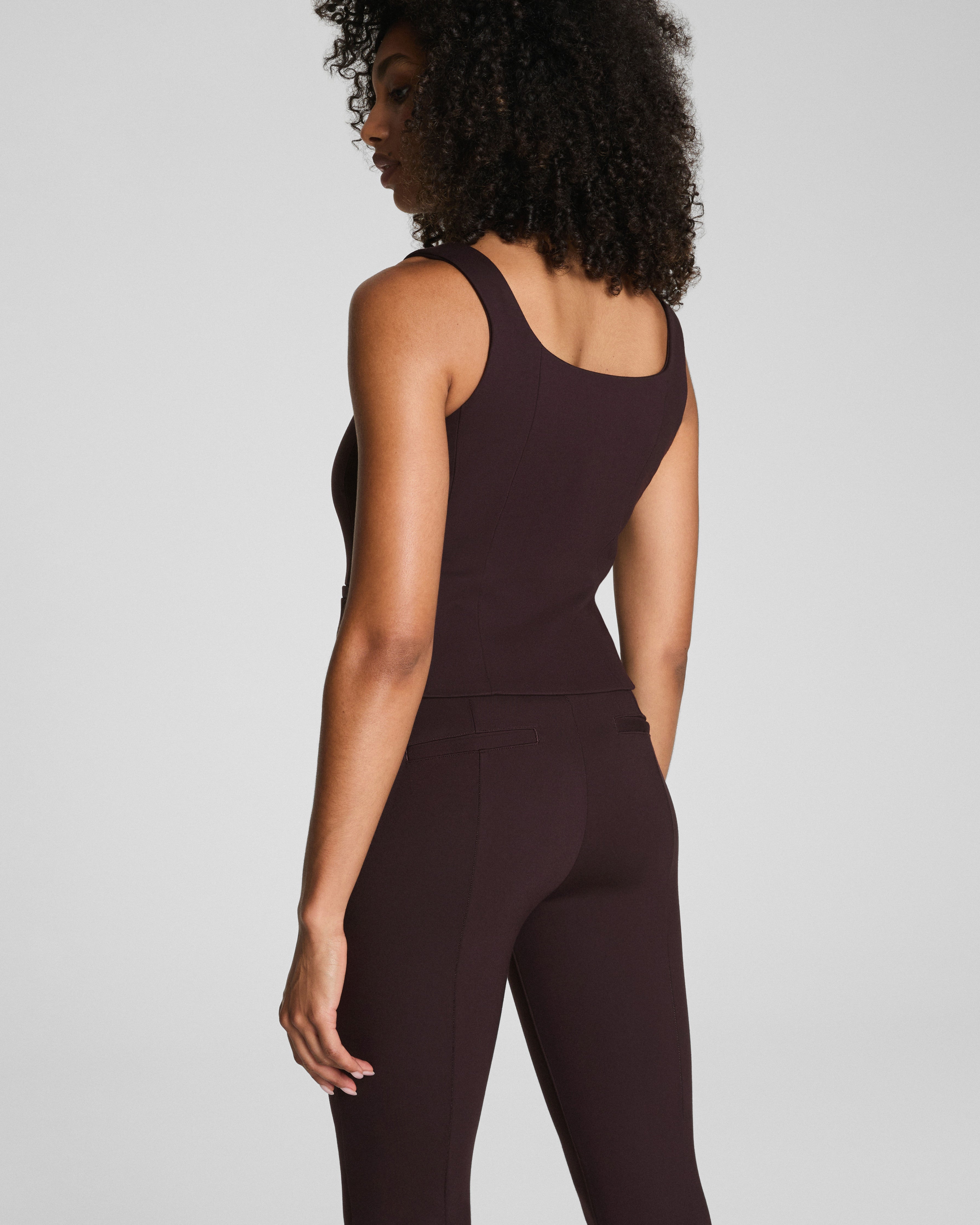SPANX® Ponte Tailored Vest | Truffle Brown