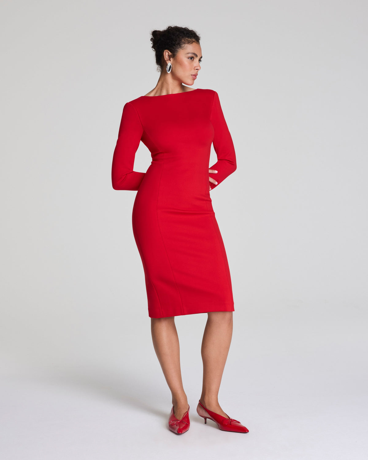 SPANXshape™ Ponte Low-Back Midi Dress | SPANX® Red