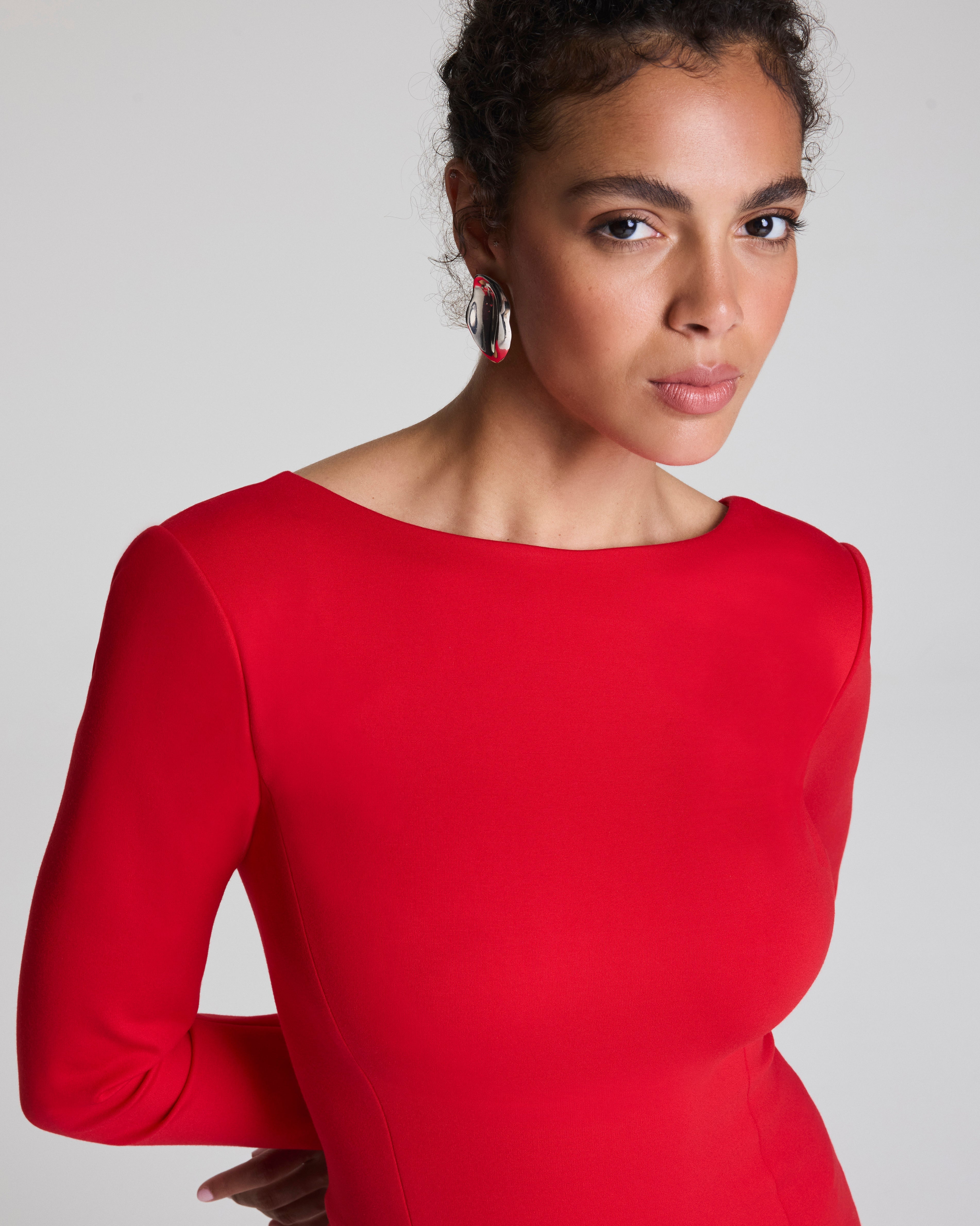 SPANXshape™ Ponte Low-Back Midi Dress | SPANX® Red
