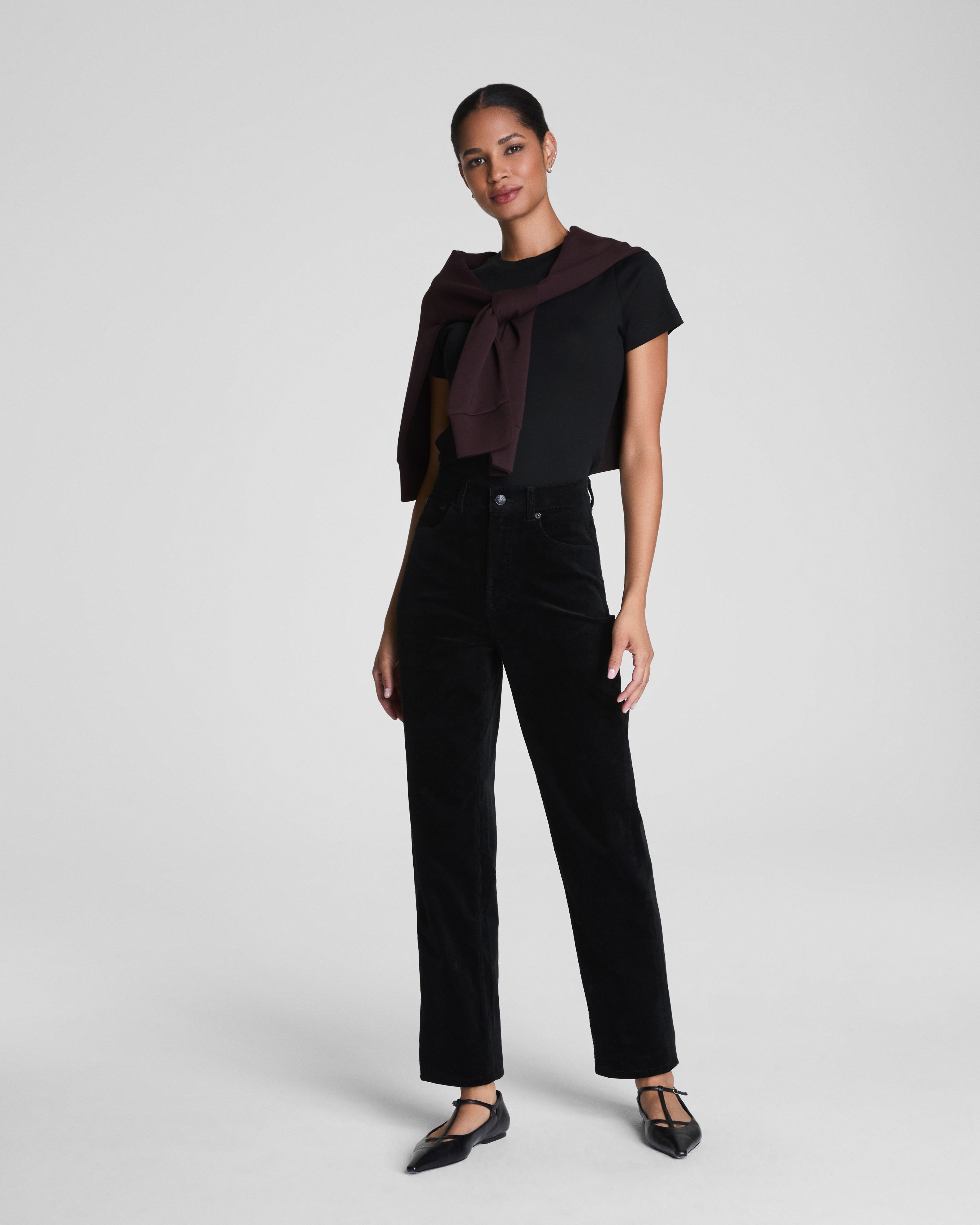 SPANXshape™ Authentic 360 Corduroy 90s Straight Leg | Classic Black