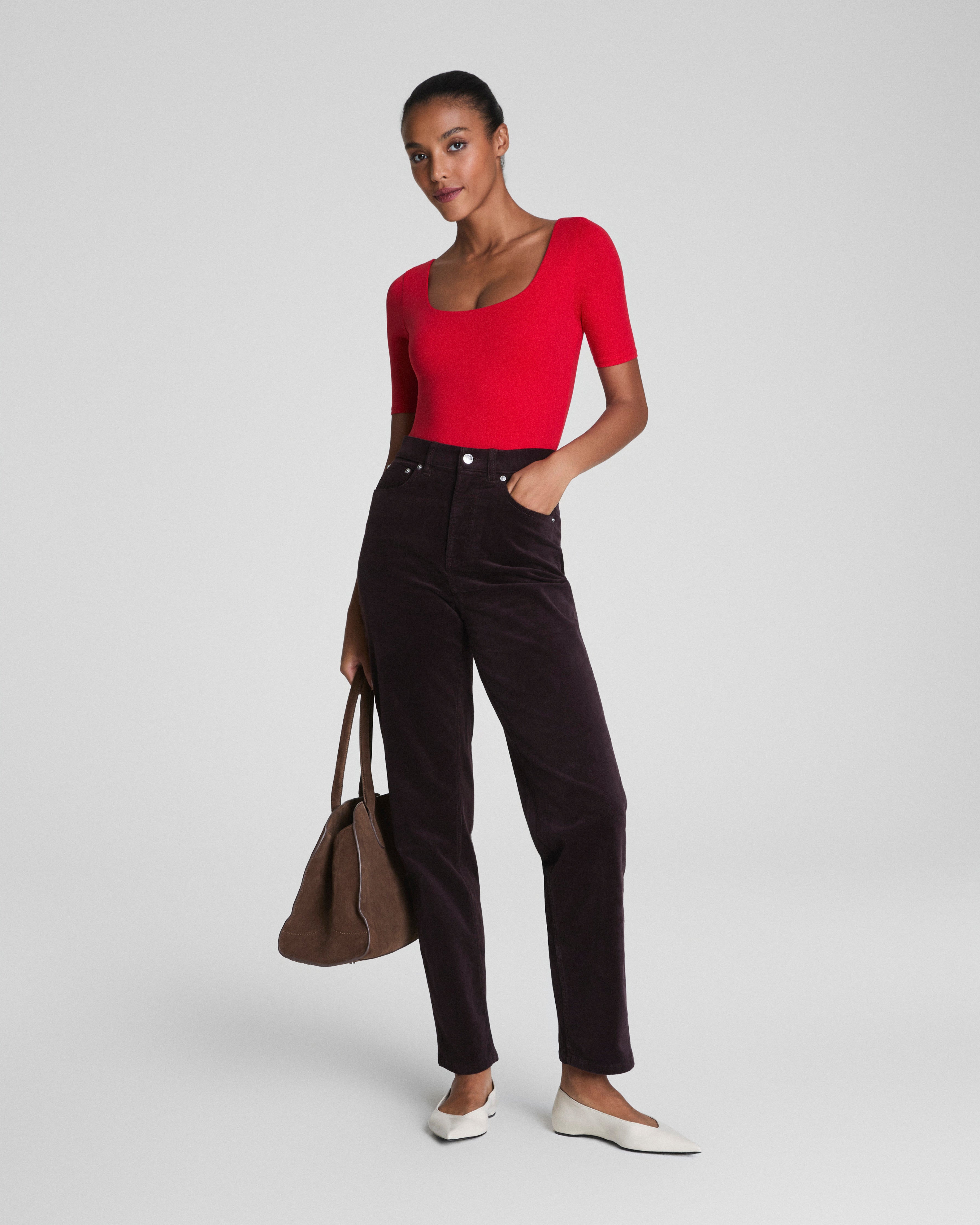 SPANXshape™ Authentic 360 Corduroy 90s Straight Leg | Truffle Brown