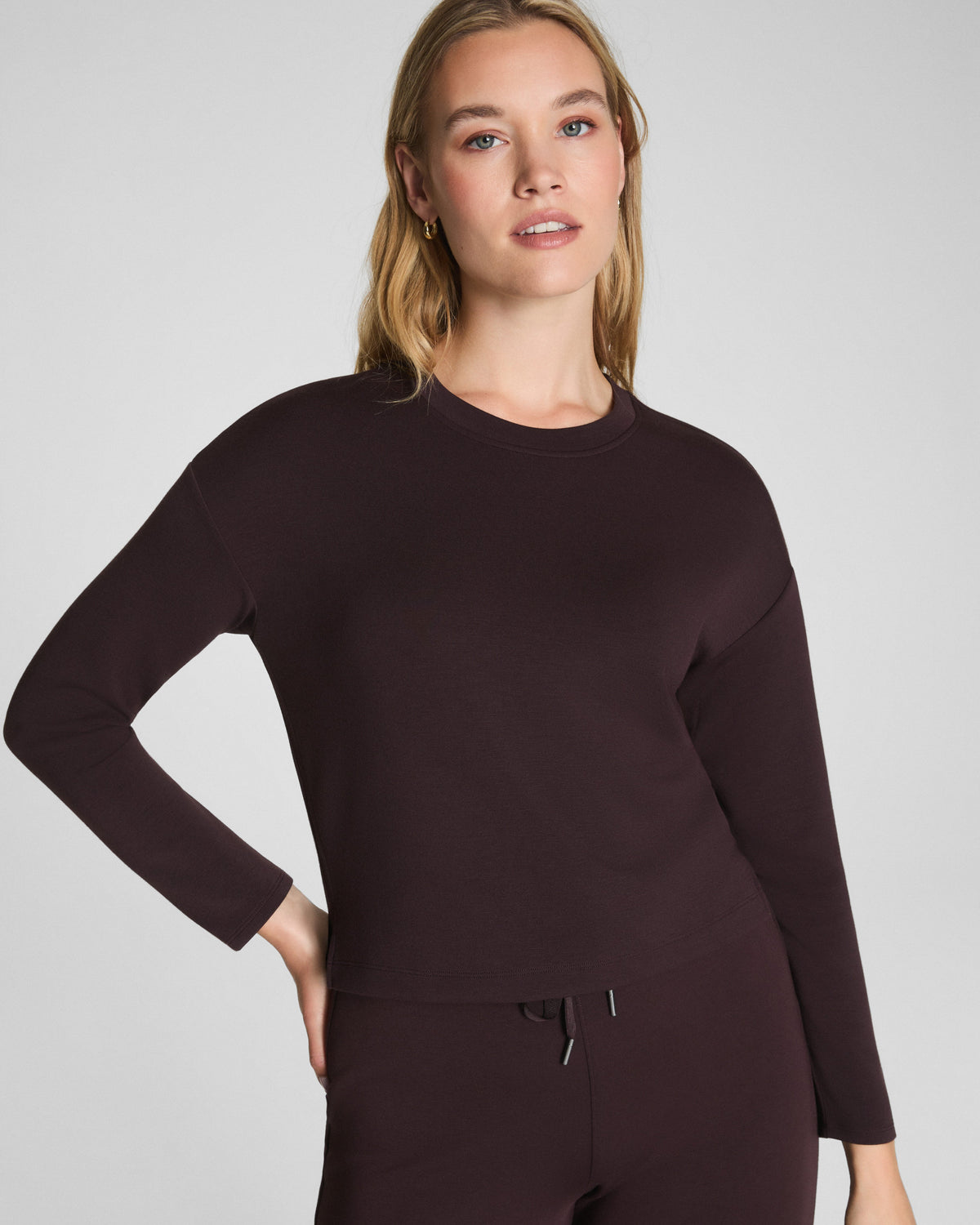 SPANX AirEssentials® Relaxed Long Sleeve Top | Truffle Brown