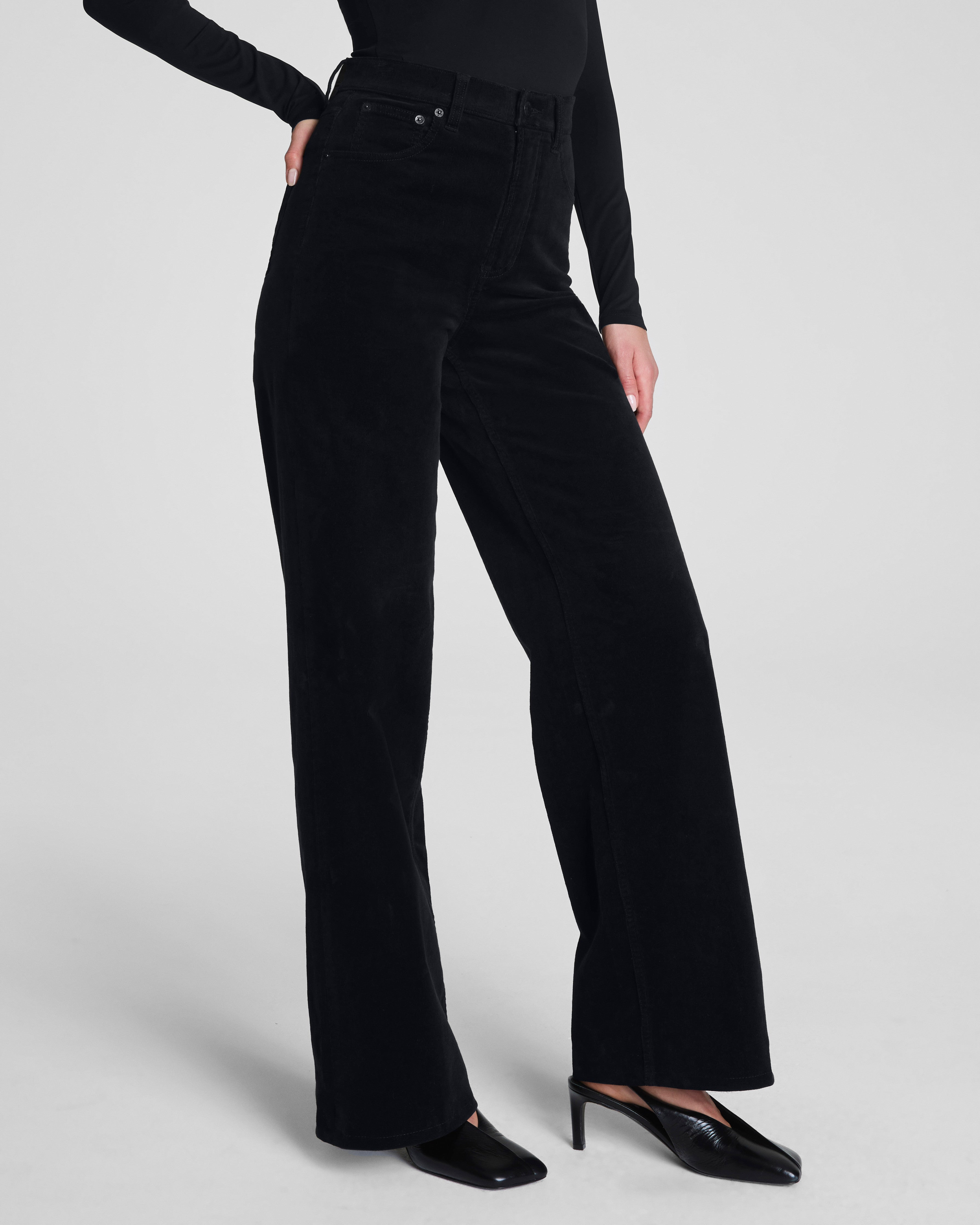 SPANXshape™ Authentic 360 Corduroy Wide Leg | Classic Black