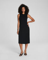 SPANX® Sleek Jersey Crewneck Ruched Midi Dress