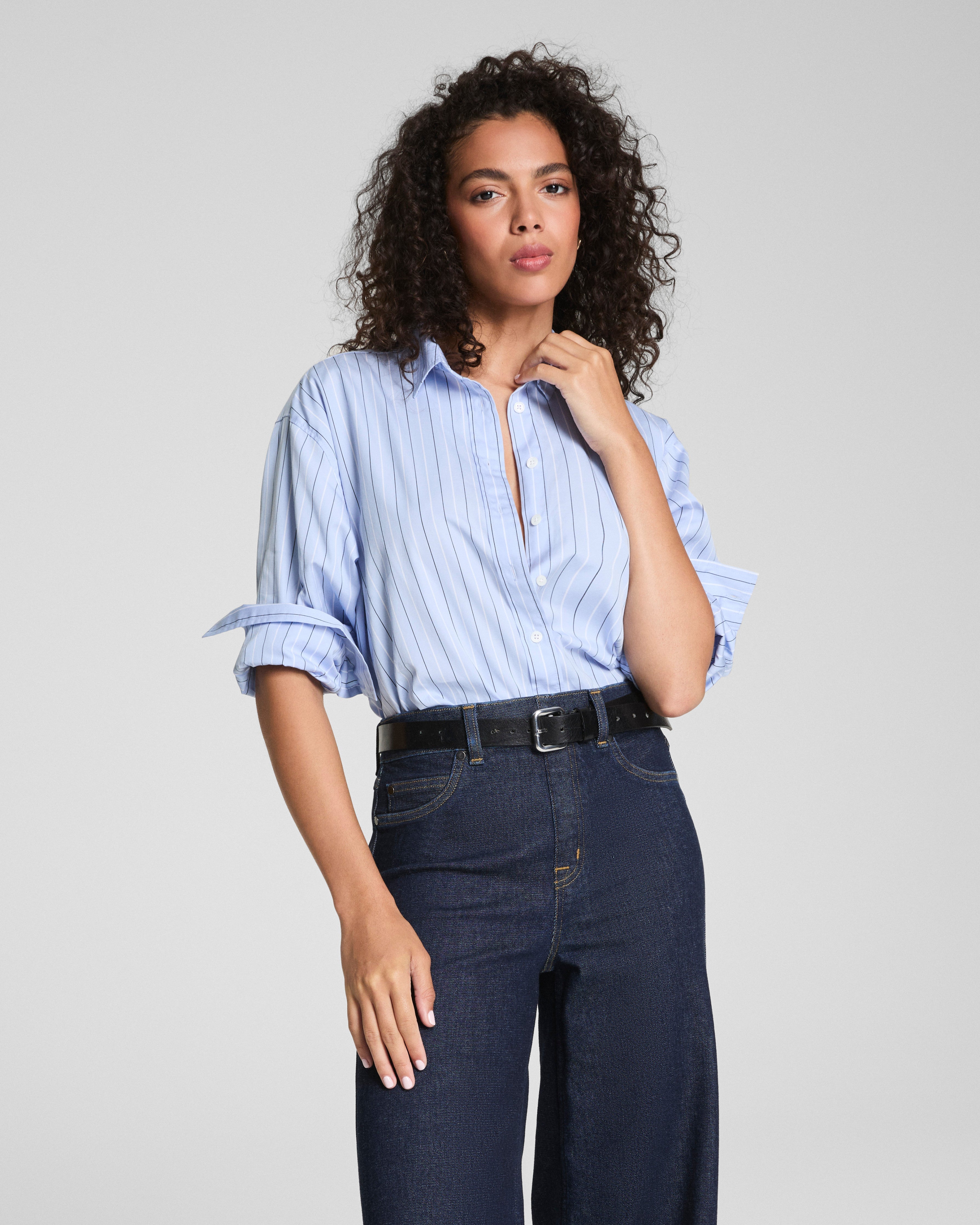 SPANX® Poplin Oversized Button-Up Shirt