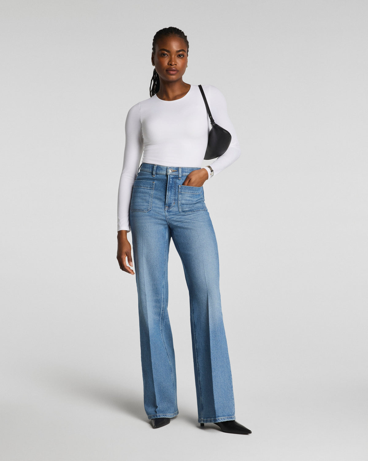 SPANXshape™ Authentic 360 Easy Flare Jeans with Patch Pockets | Elysian