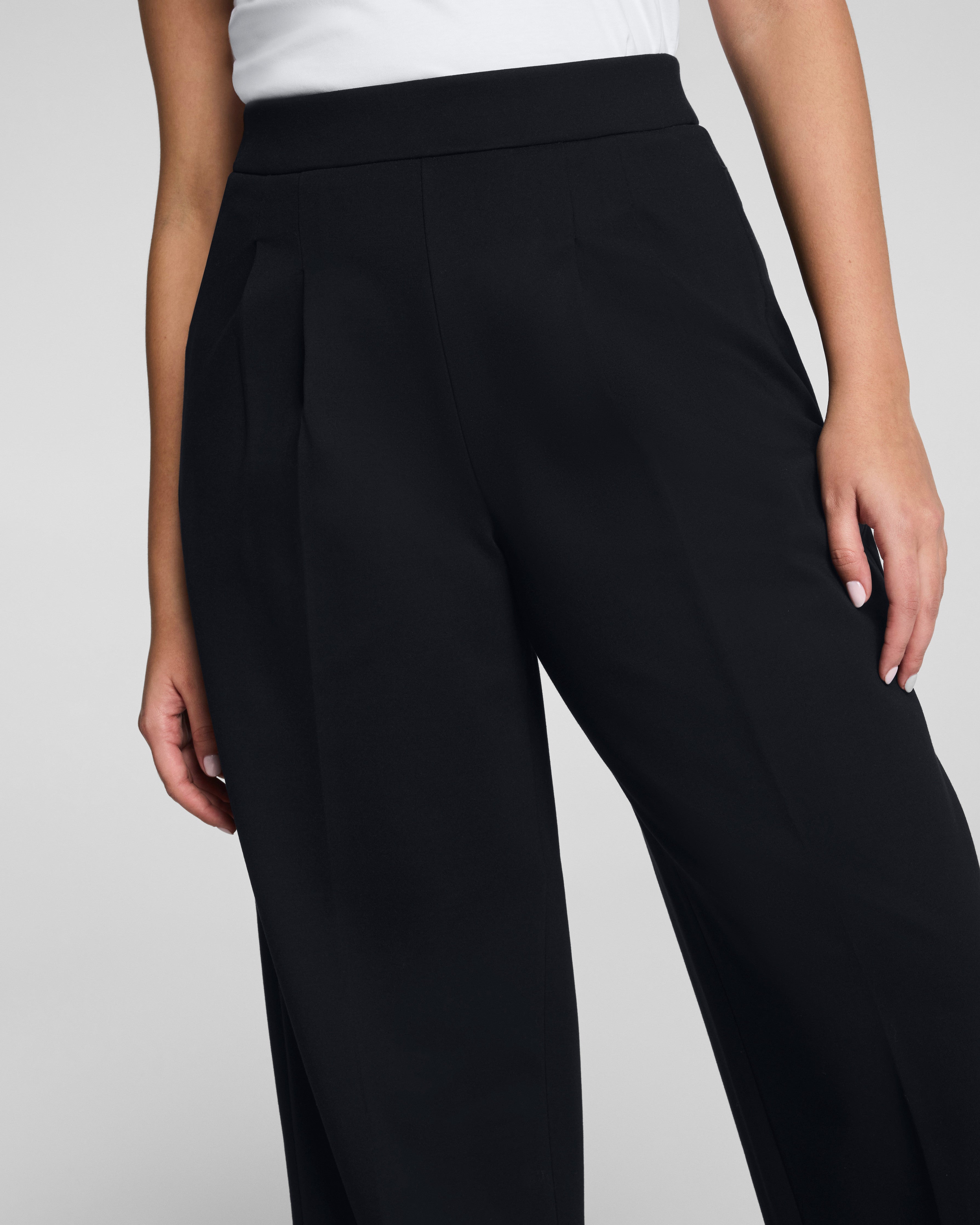SPANX® Ponte Pleated Tapered Pant | Classic Black