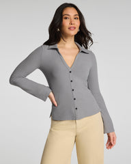 SPANX® Ribbed Knit Button Down
