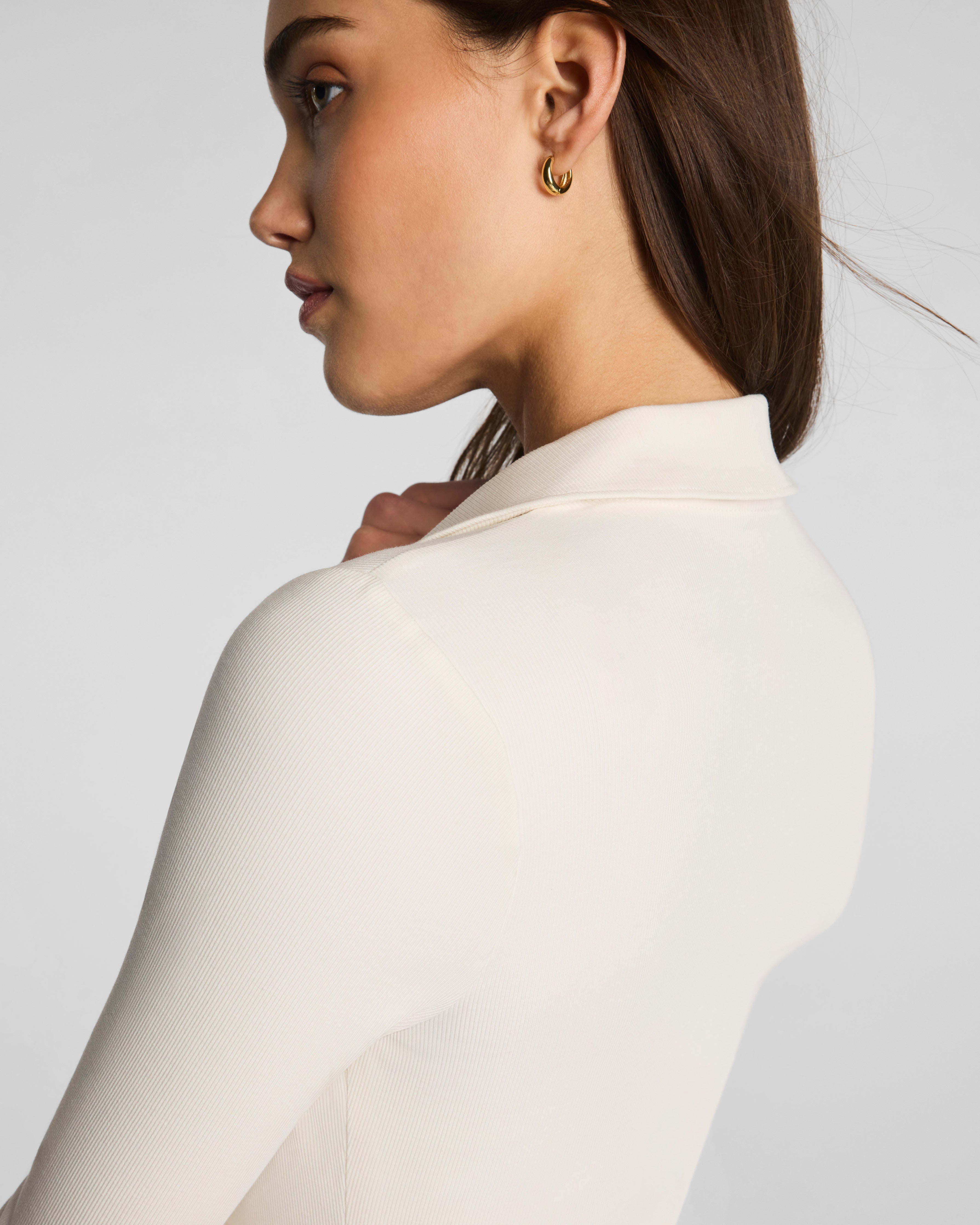 SPANX® Ribbed Knit Button Down | Ivory