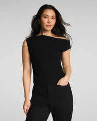 SPANX® Ribbed Knit Ruched Off-The-Shoulder Top