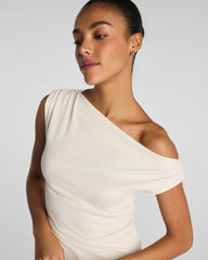 SPANX® Ribbed Knit Ruched Off-The-Shoulder Top | Ivory