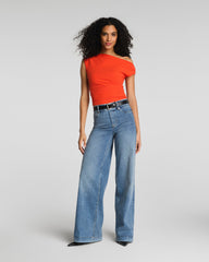 SPANX® Ribbed Knit Ruched Off-The-Shoulder Top | Poppy