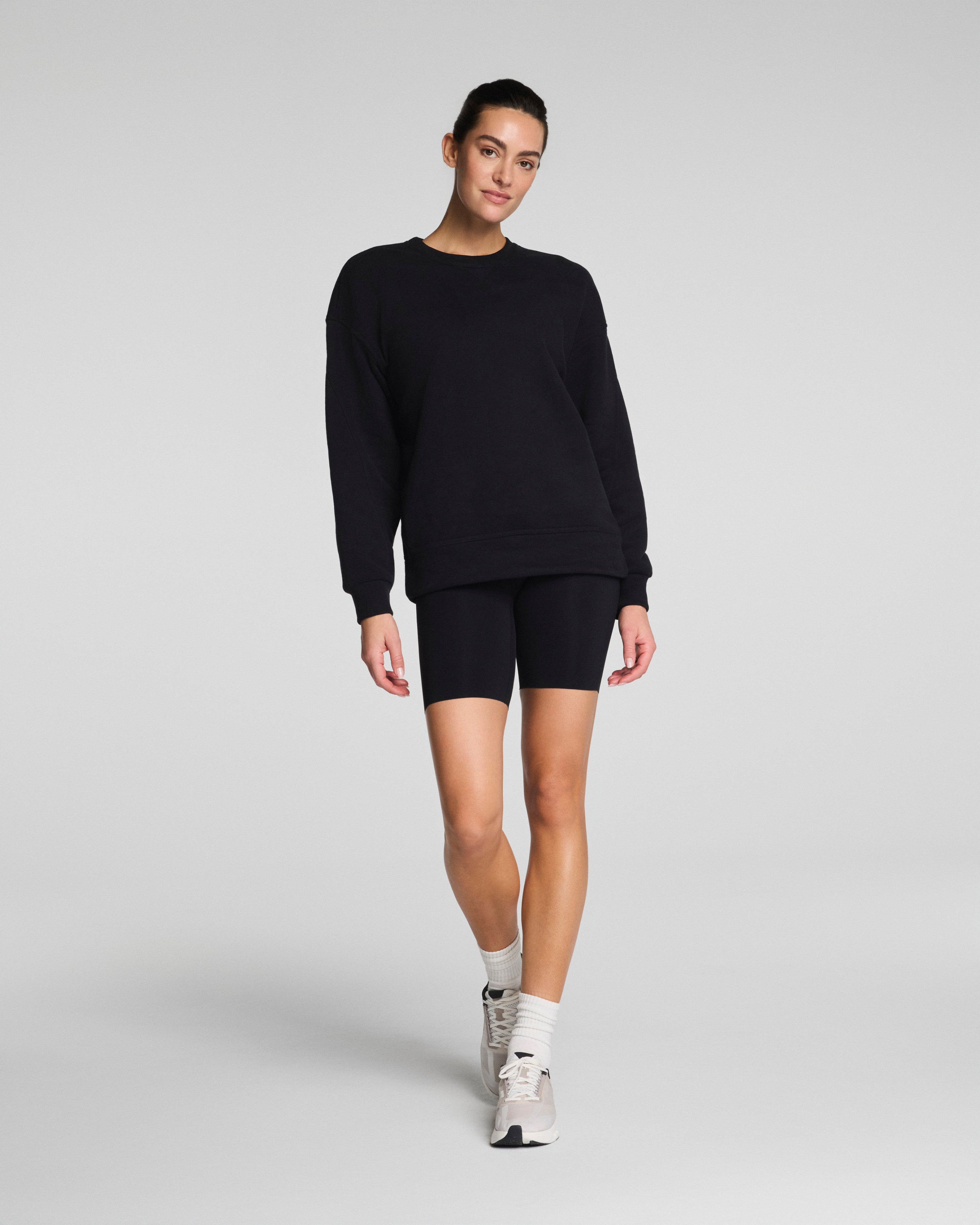 SPANX® BoostUp Cotton Fleece Crewneck Tunic | Very Black