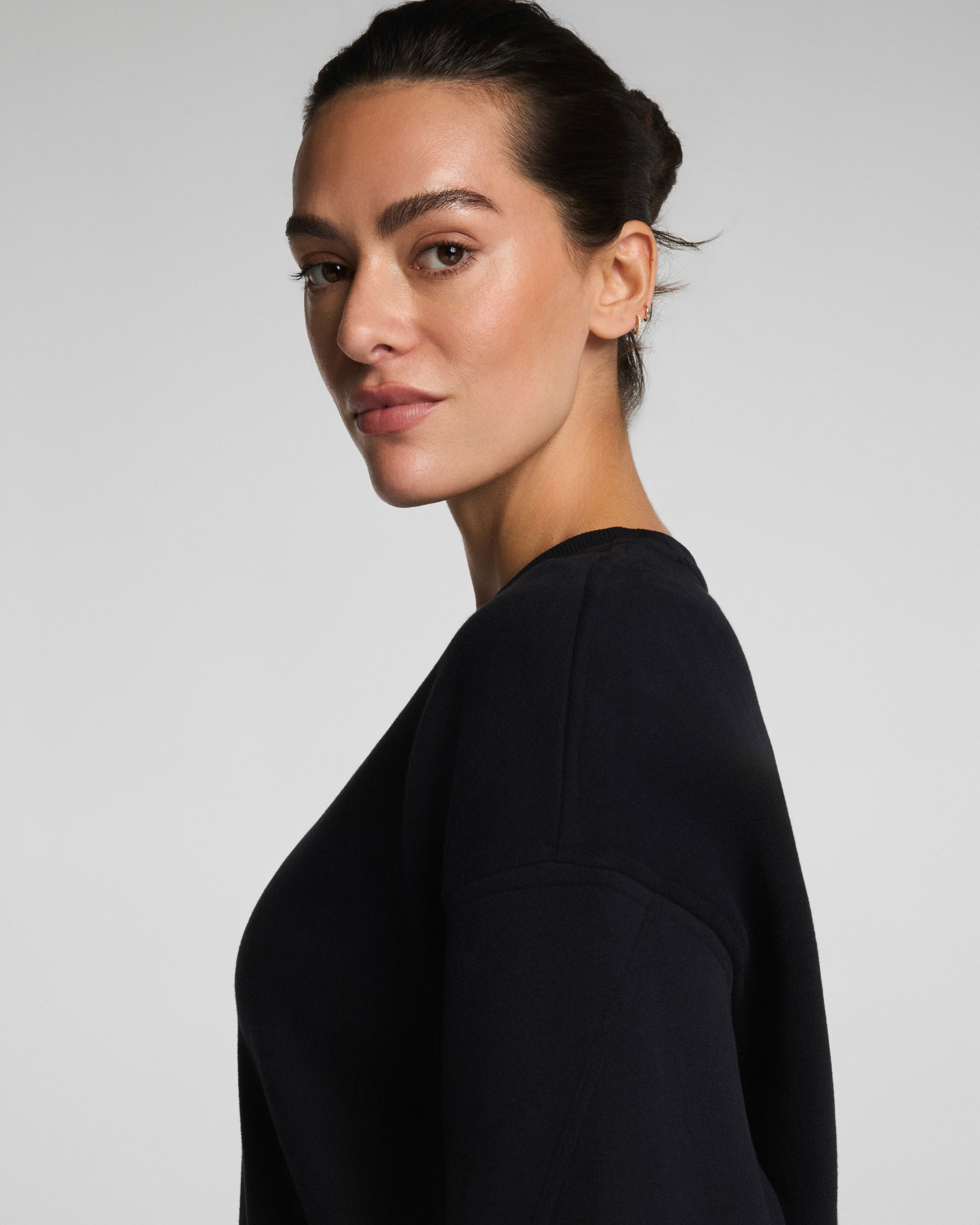 SPANX® BoostUp Cotton Fleece Crewneck Tunic | Very Black