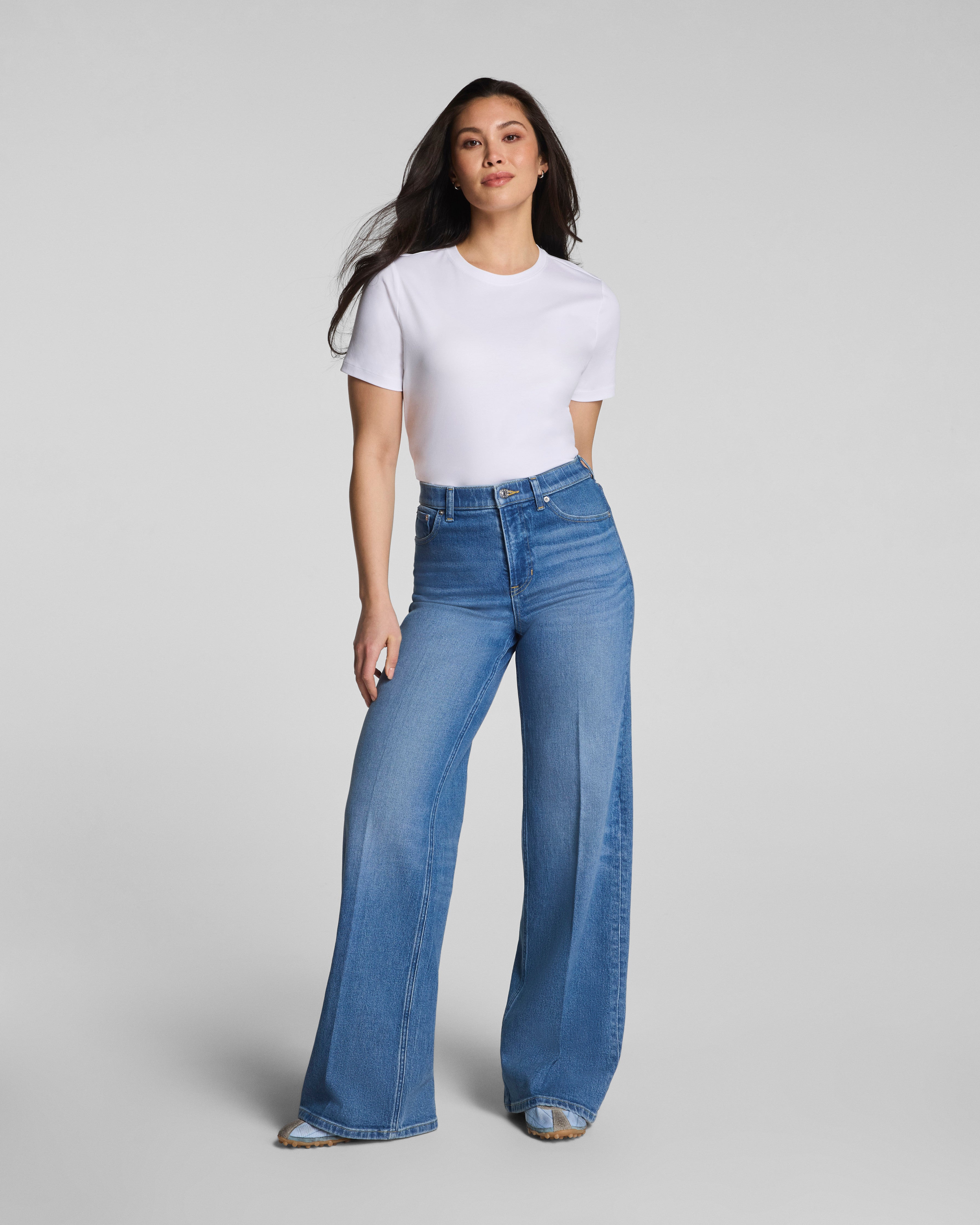 SPANXshape™ Authentic 360 Mid-Rise Wide Leg Jeans