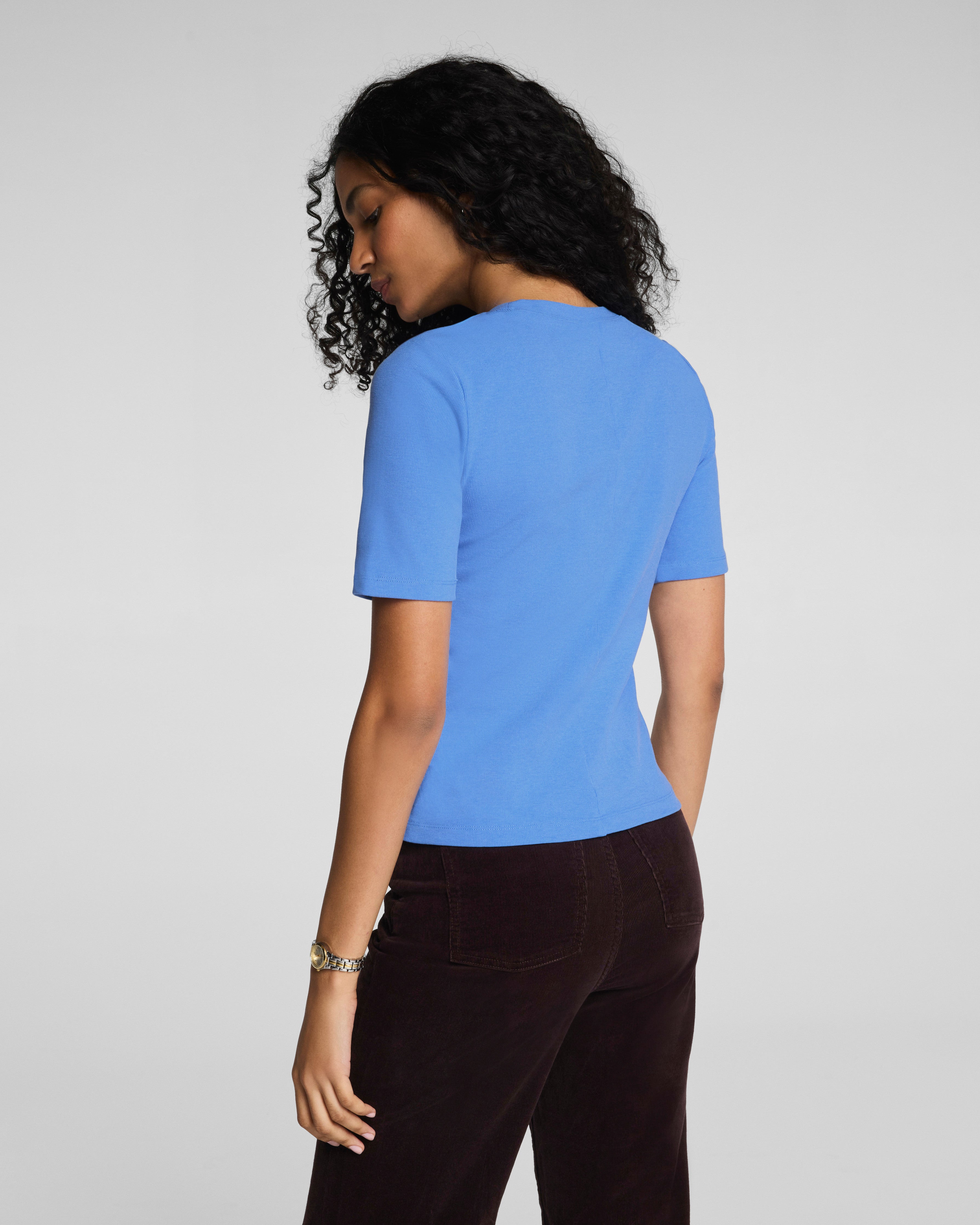 SPANX® Ribbed Knit Crewneck Tee | Aster