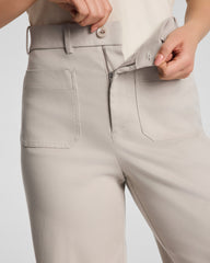 SPANXsupersmooth™ Stretch Twill Wide Leg Pant with Patch Pockets | Bone
