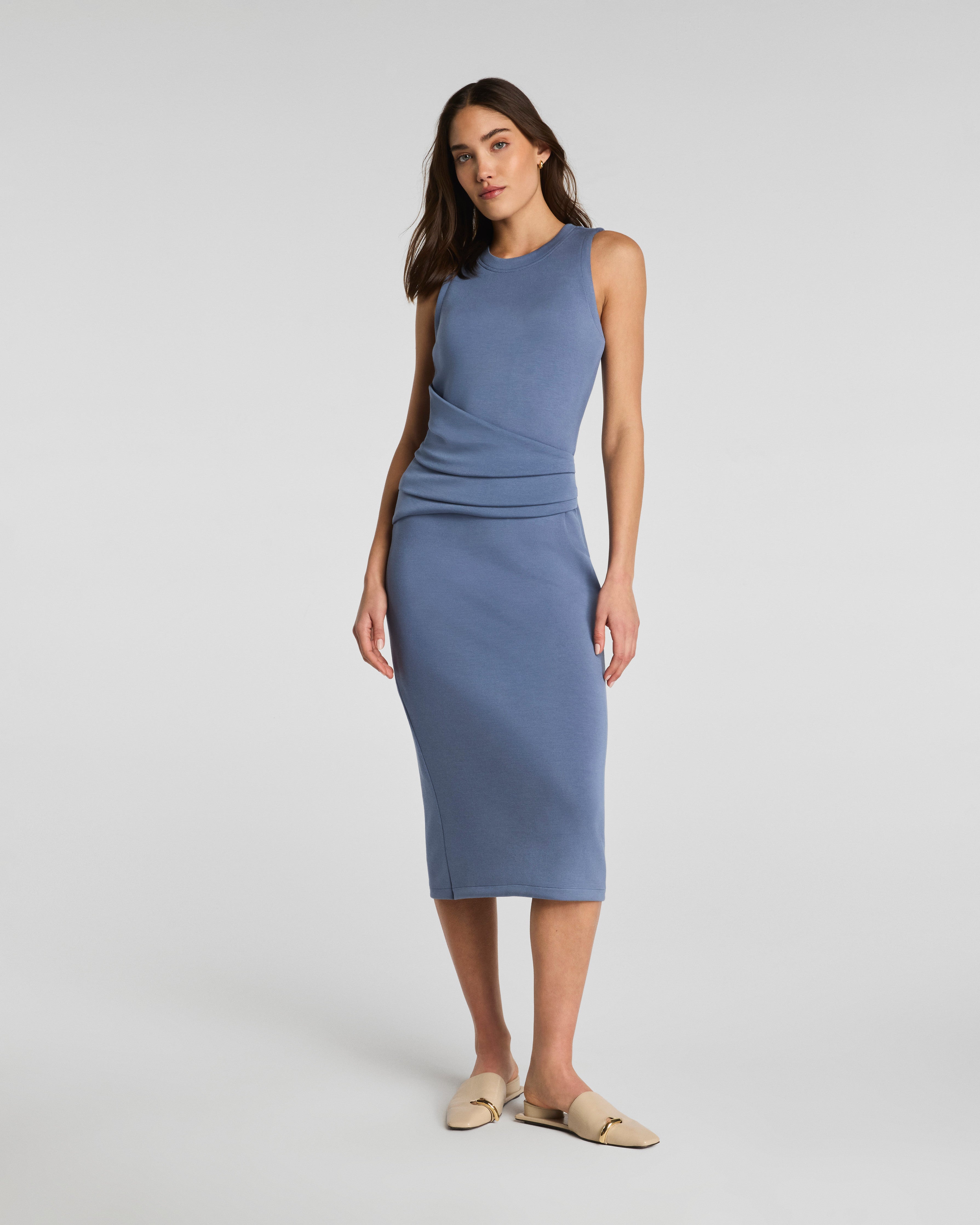 SPANX AirEssentials® Draped Tank Midi Dress | Rain