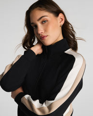 SPANX AirEssentials® Colorblock Track Jacket | Very Black Stripe