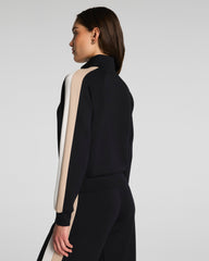 SPANX AirEssentials® Colorblock Track Jacket | Very Black Stripe
