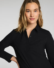 SPANX® Poplin No-Gape Tailored Button Down | Classic Black