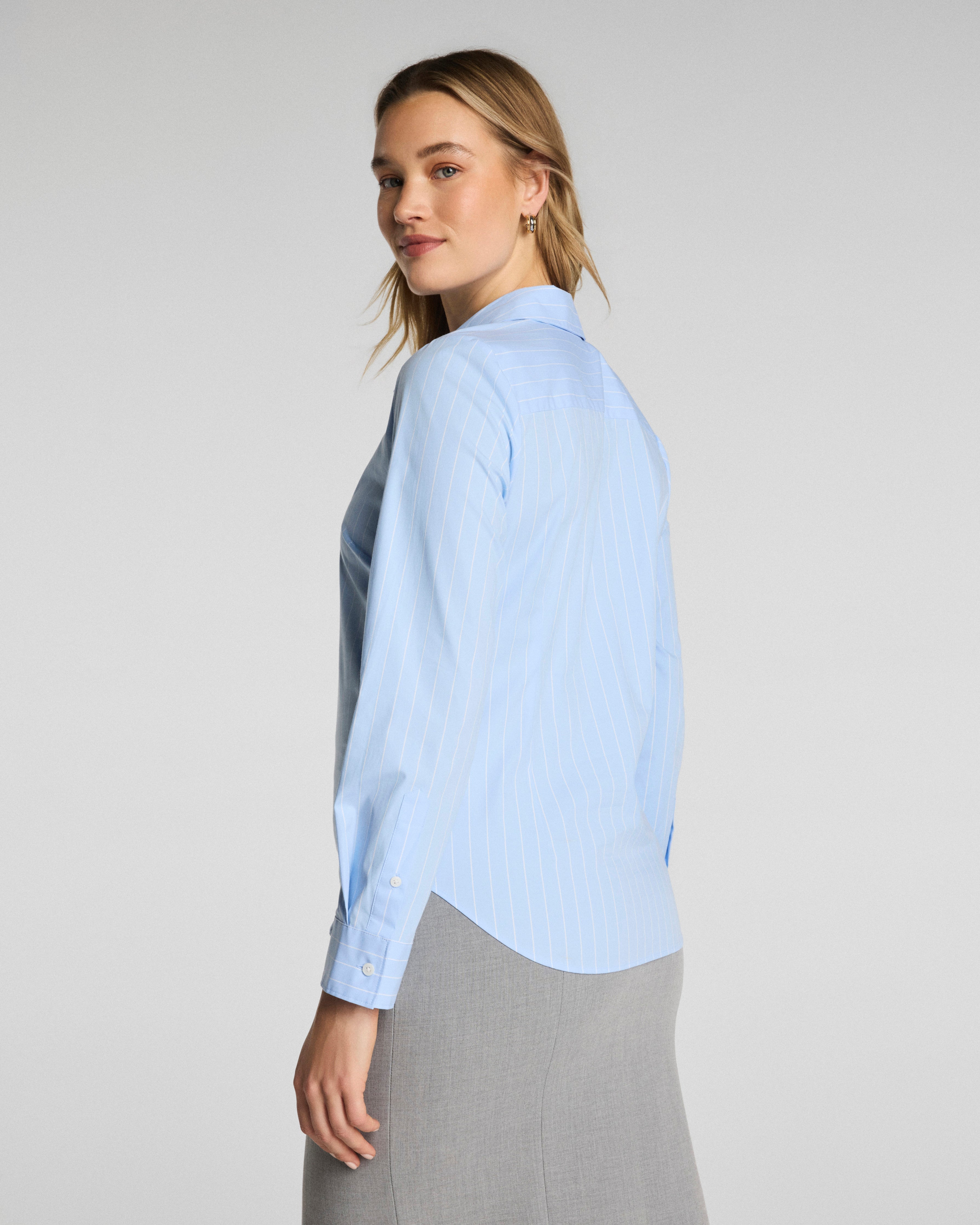 SPANX® Poplin No-Gape Tailored Button-Down | Peak/Classic White