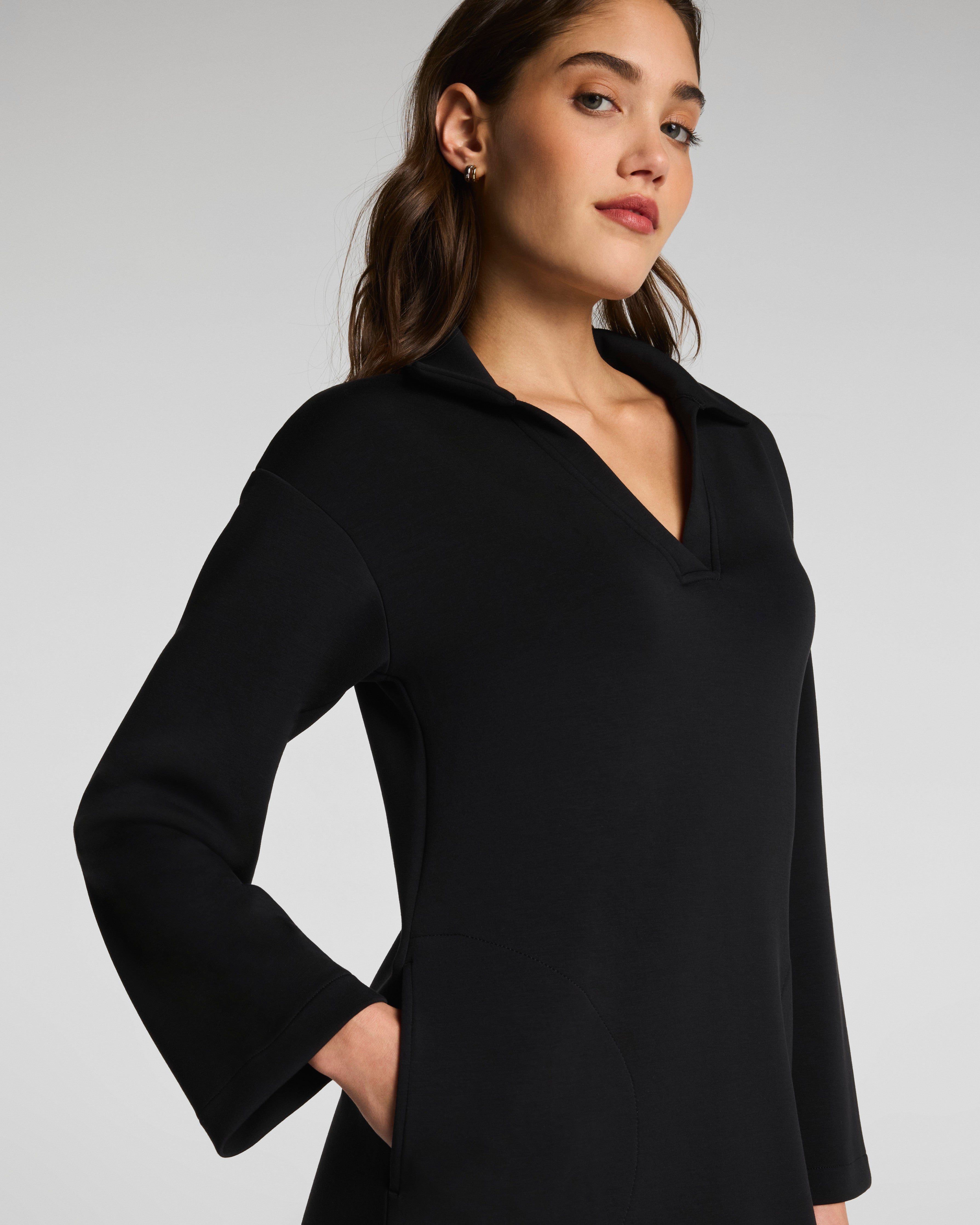 SPANX AirEssentials® Polo Long Sleeve Dress | Very Black