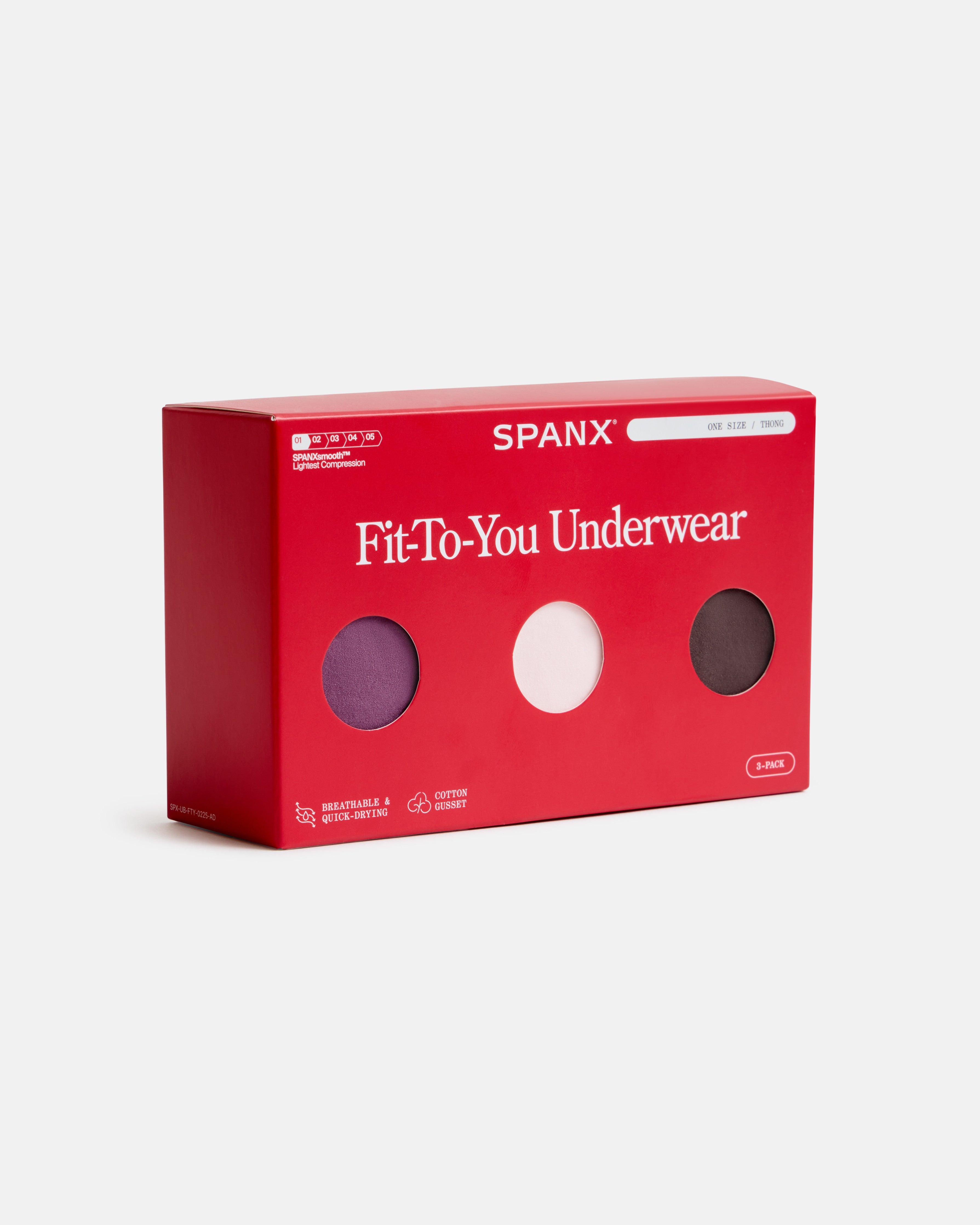 SPANXsmooth™ Fit-To-You Thong 3-Pack Box | Prune/Rosebud/Dark Cacao