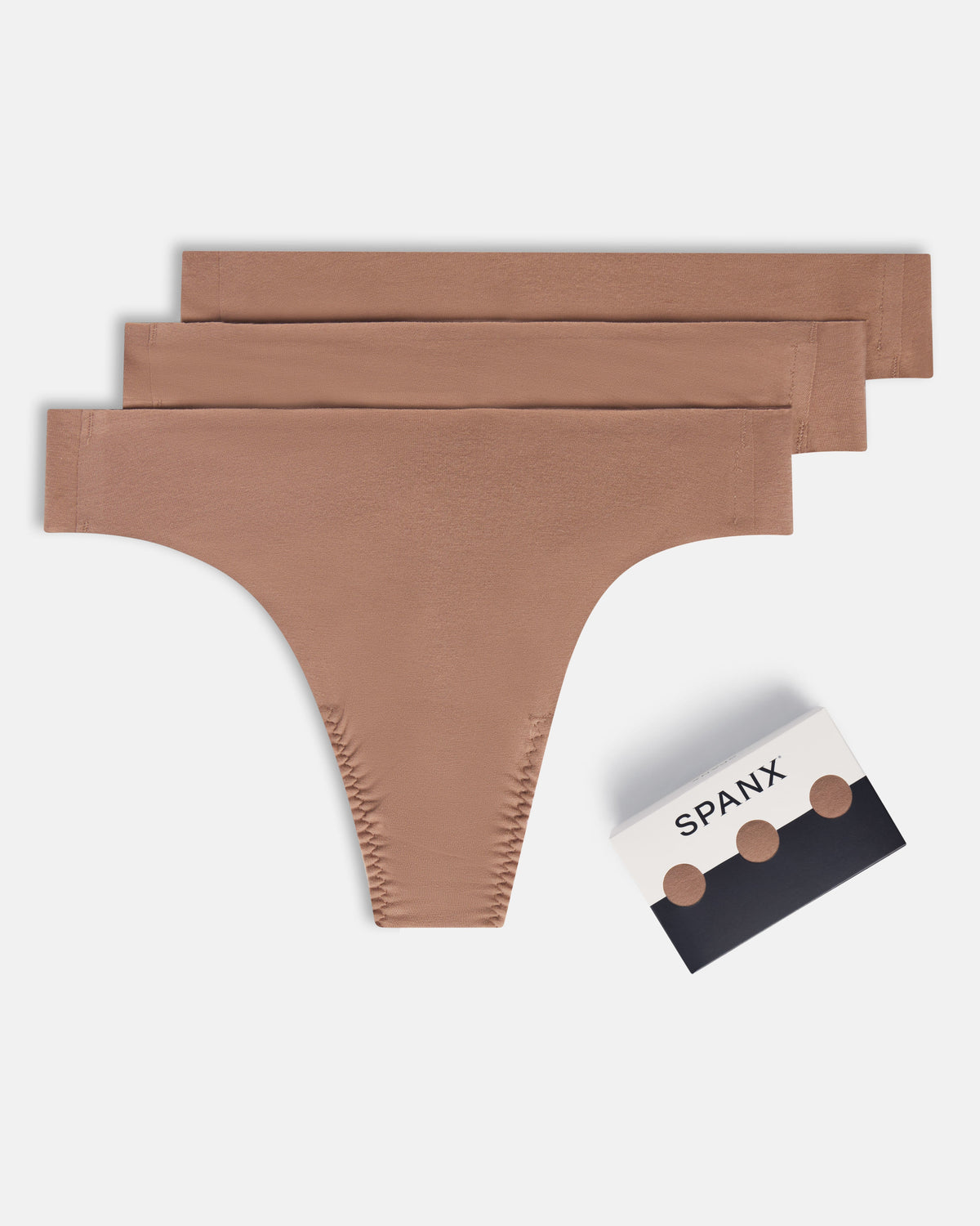 SPANXsmooth™ Fit-To-You Supima® Cotton Thong 3-Pack | Cafe Au Lait