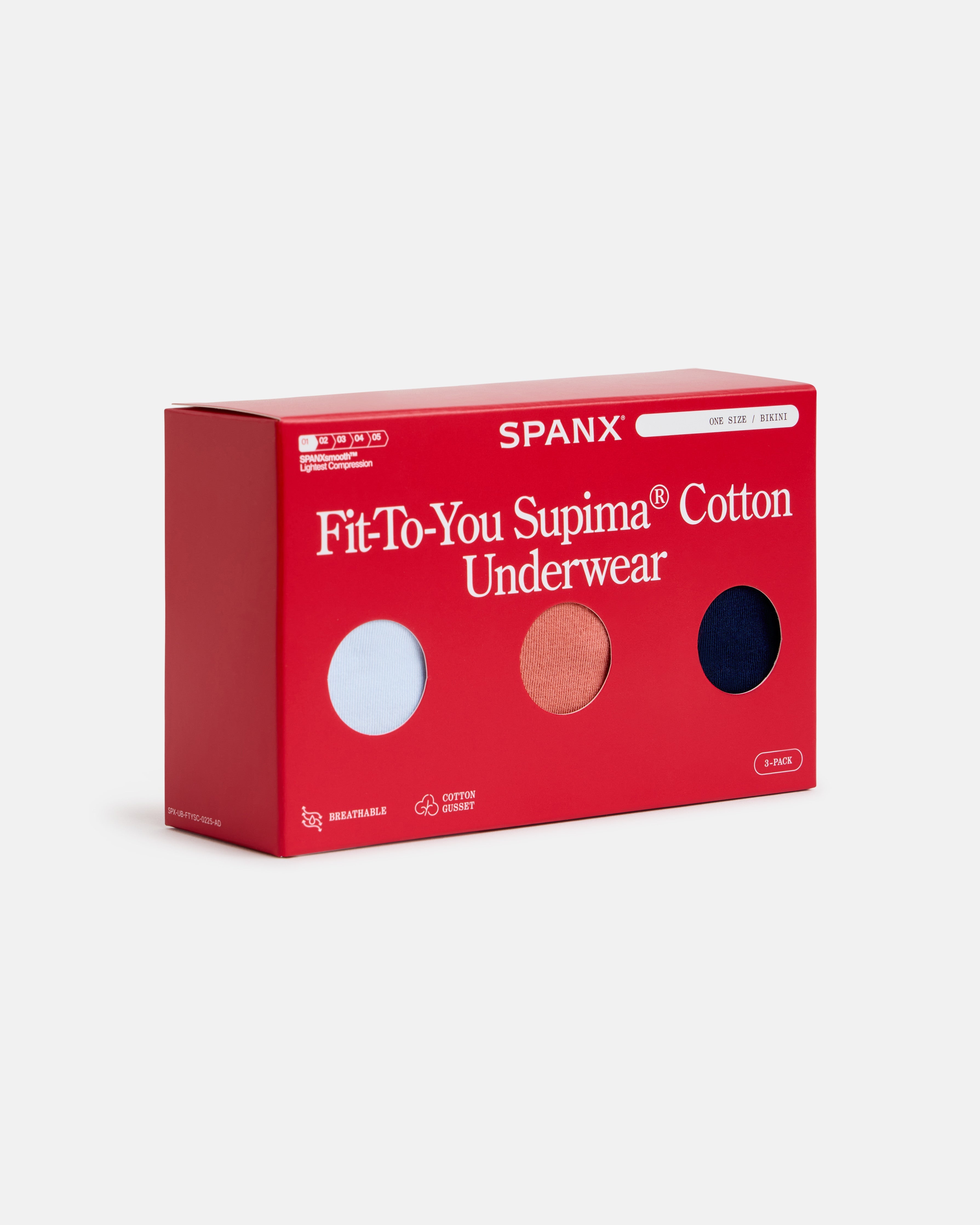 SPANXsmooth™ Fit-To-You Supima® Cotton Bikini 3-Pack | Summit/Clay/Timeless Navy