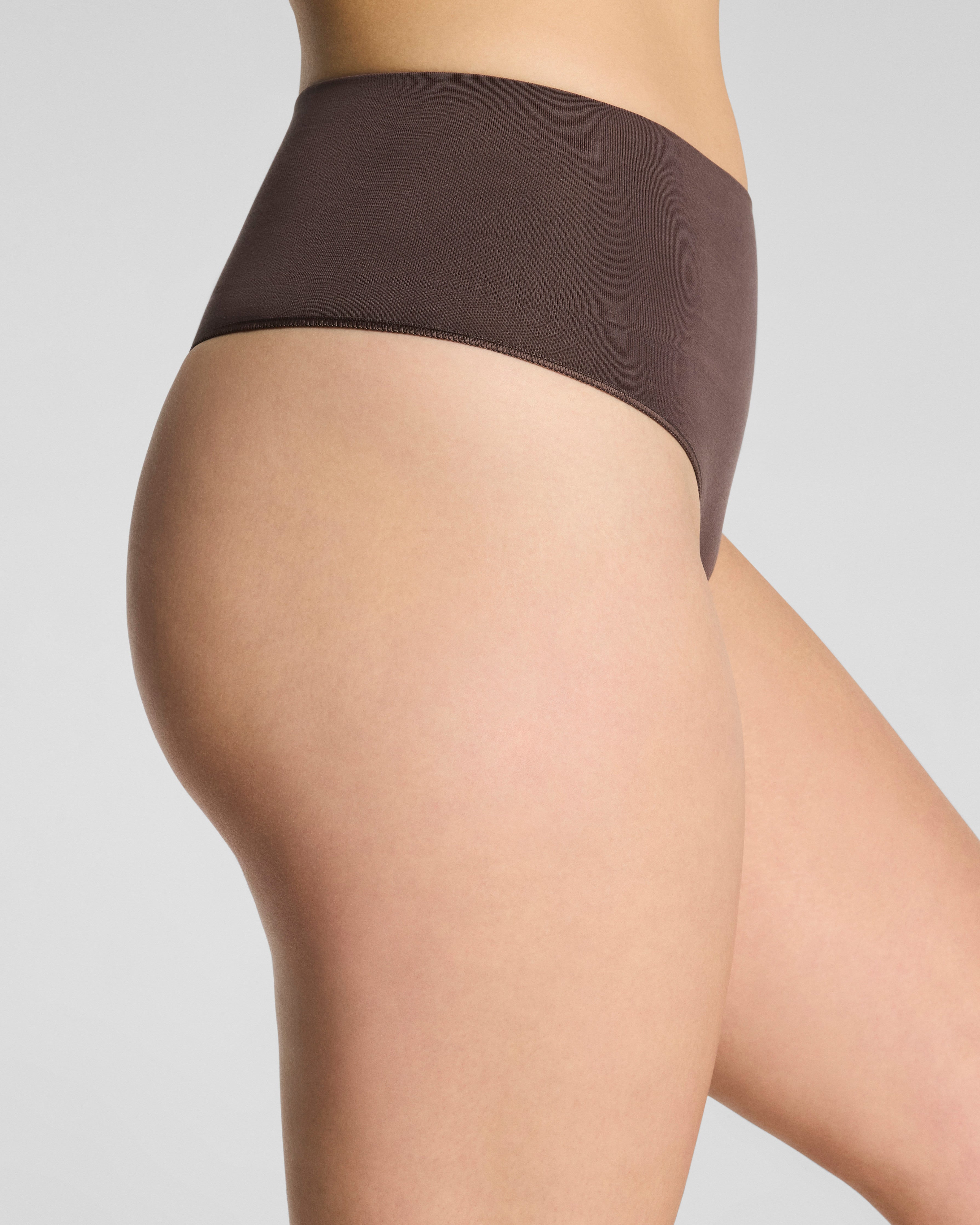 SPANXshape™ ExtraOrdinary Supima® Cotton Thong | Dark Cacao