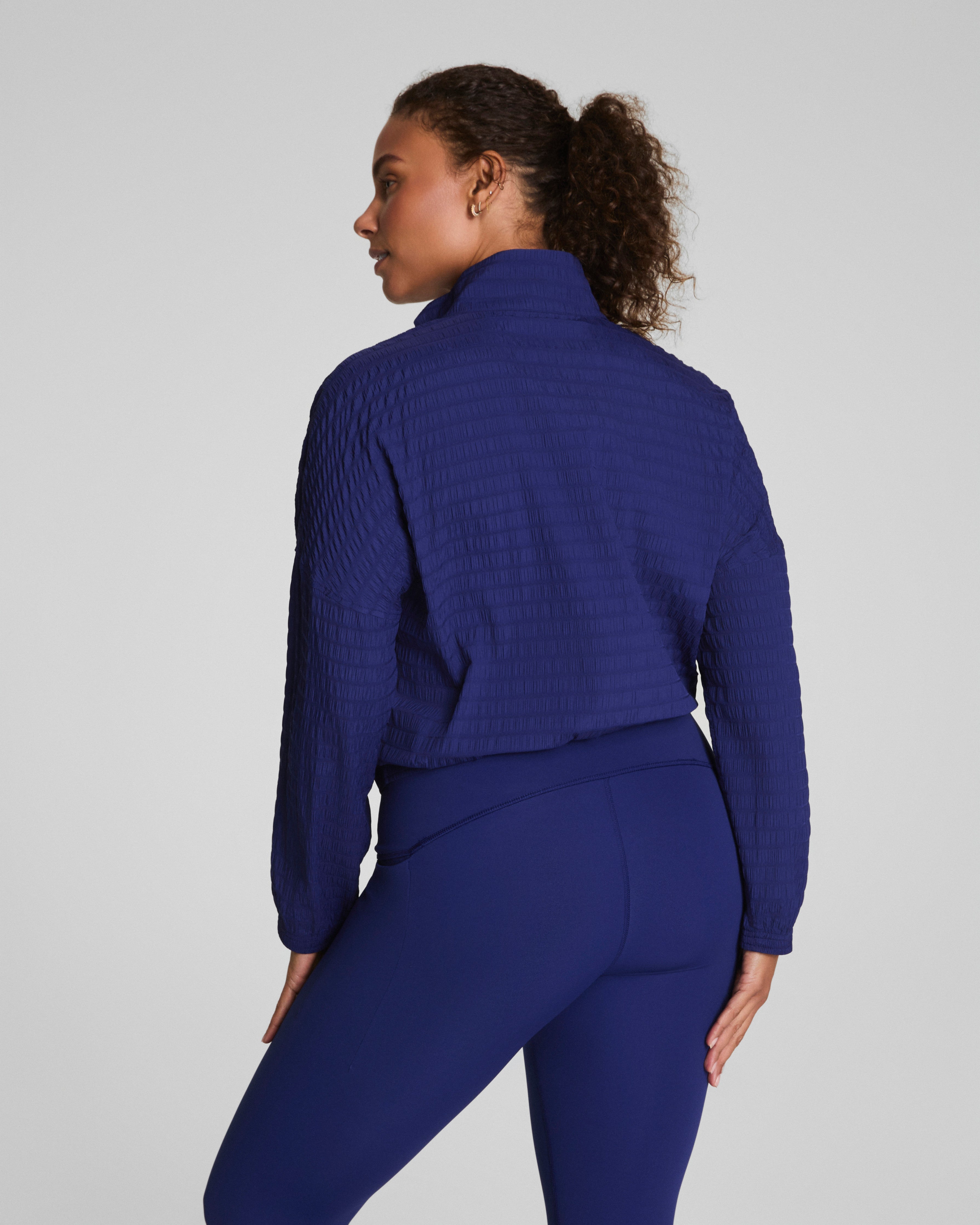 SPANX® Get Moving Textured Half Zip | Midnight Iris