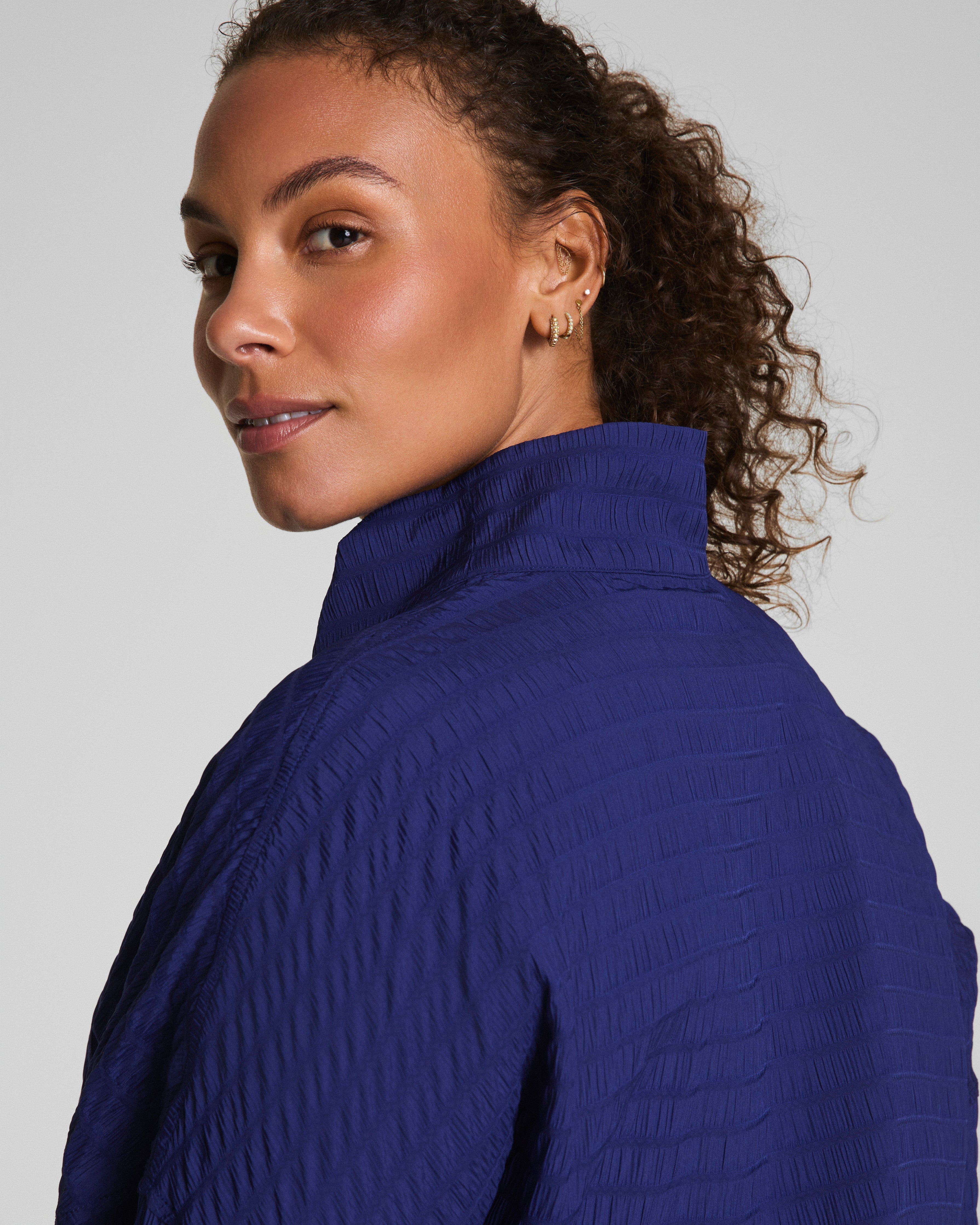 SPANX® Get Moving Textured Half Zip | Midnight Iris